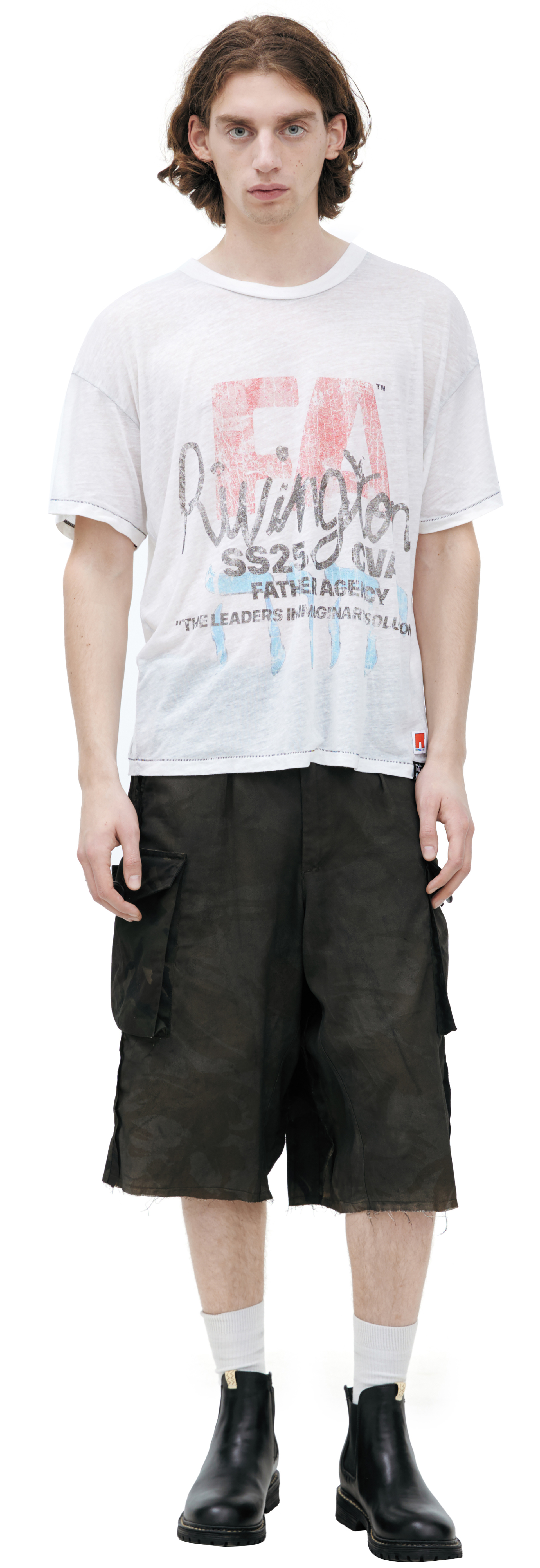 RRR123 White T-shirt with print