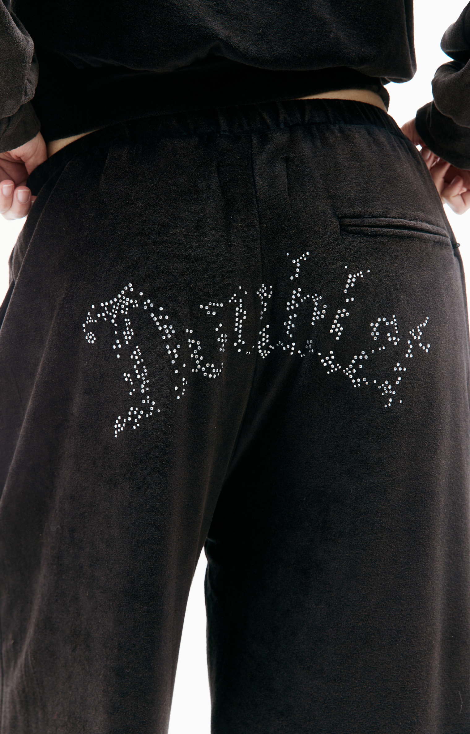 Doublet Велюровые брюки с логотипом из страз