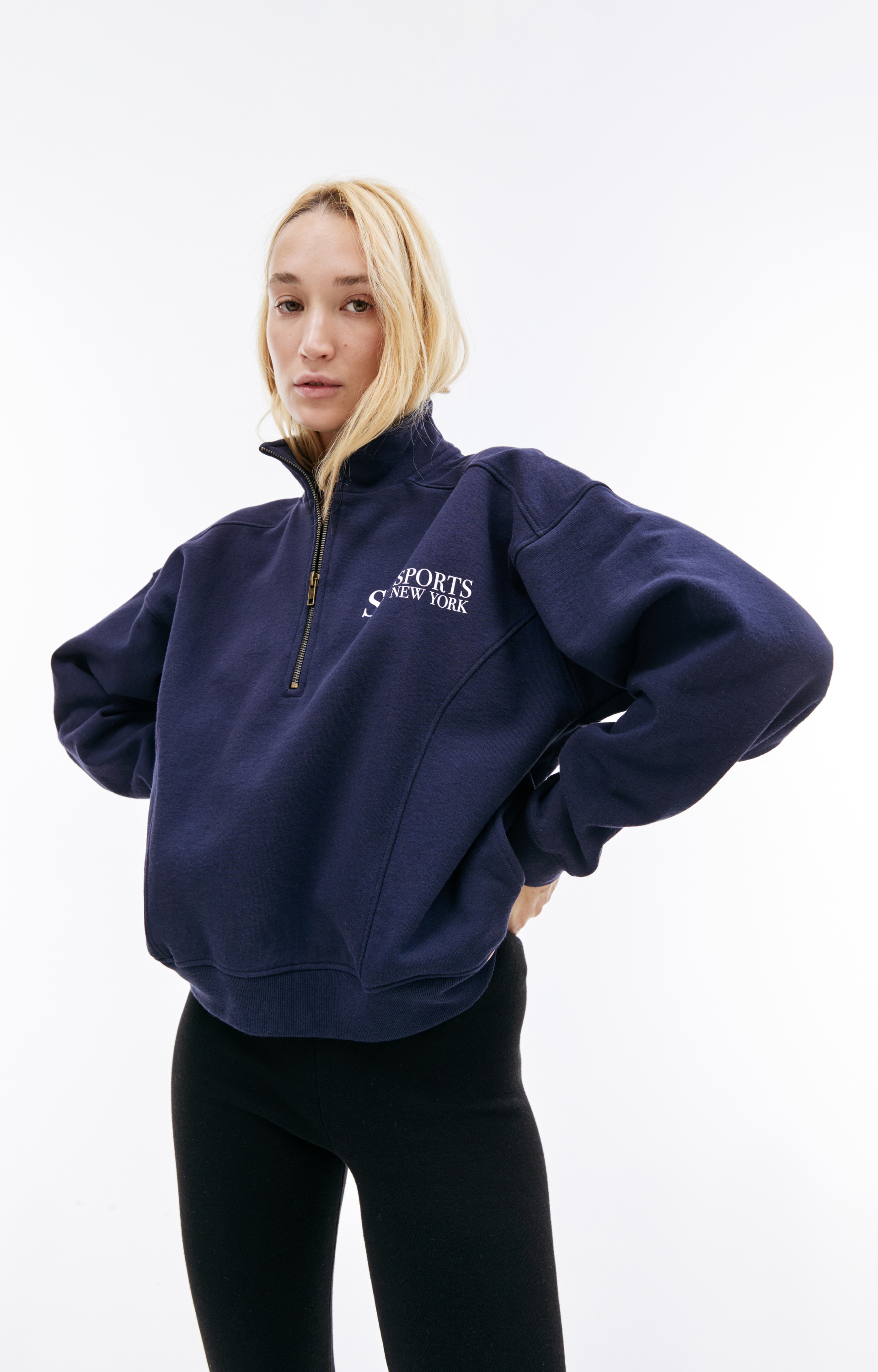 SPORTY & RICH SR Sports zip up sweatshirt