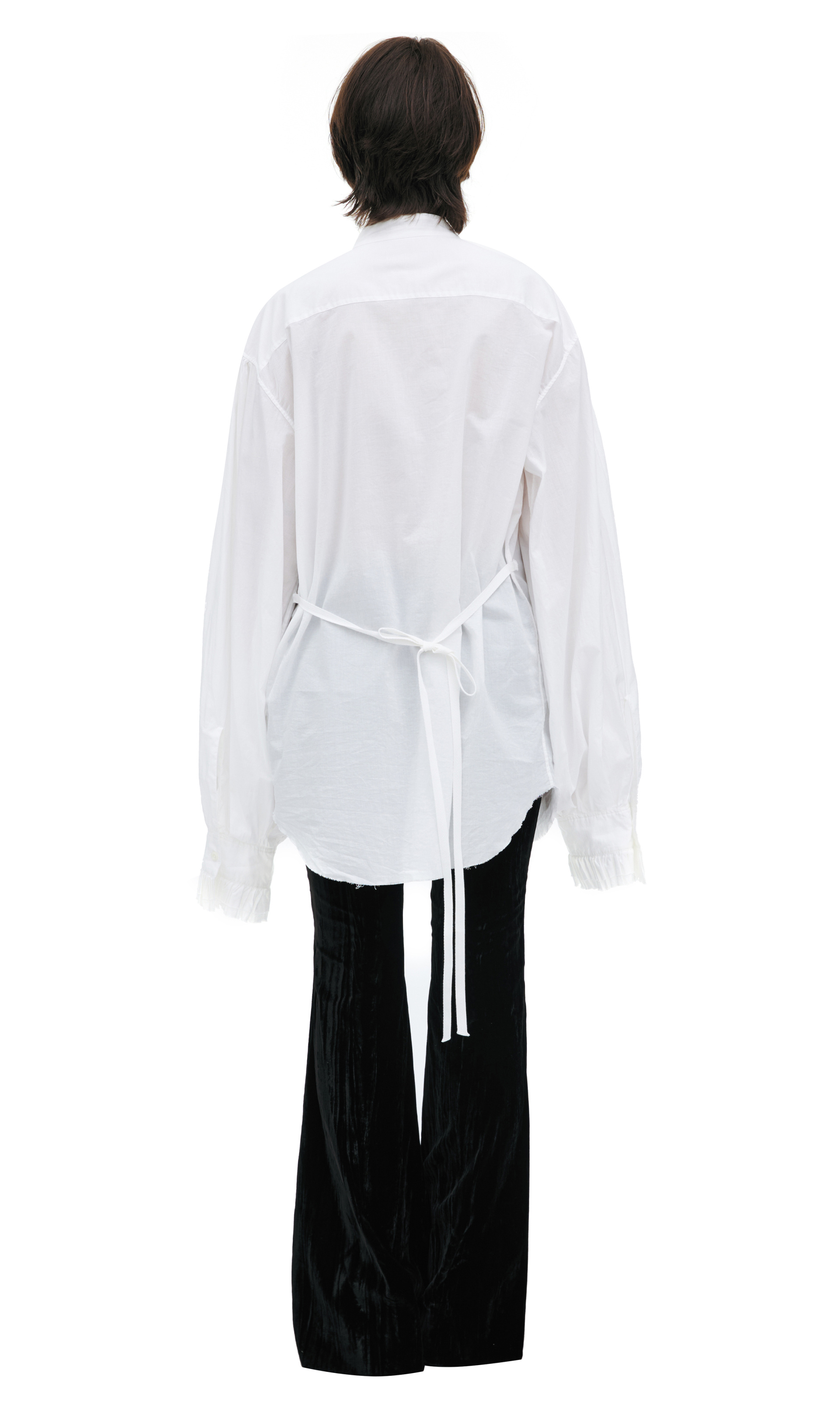 Ann Demeulemeester Cotton shirt with voluminous ruffles on the collar
