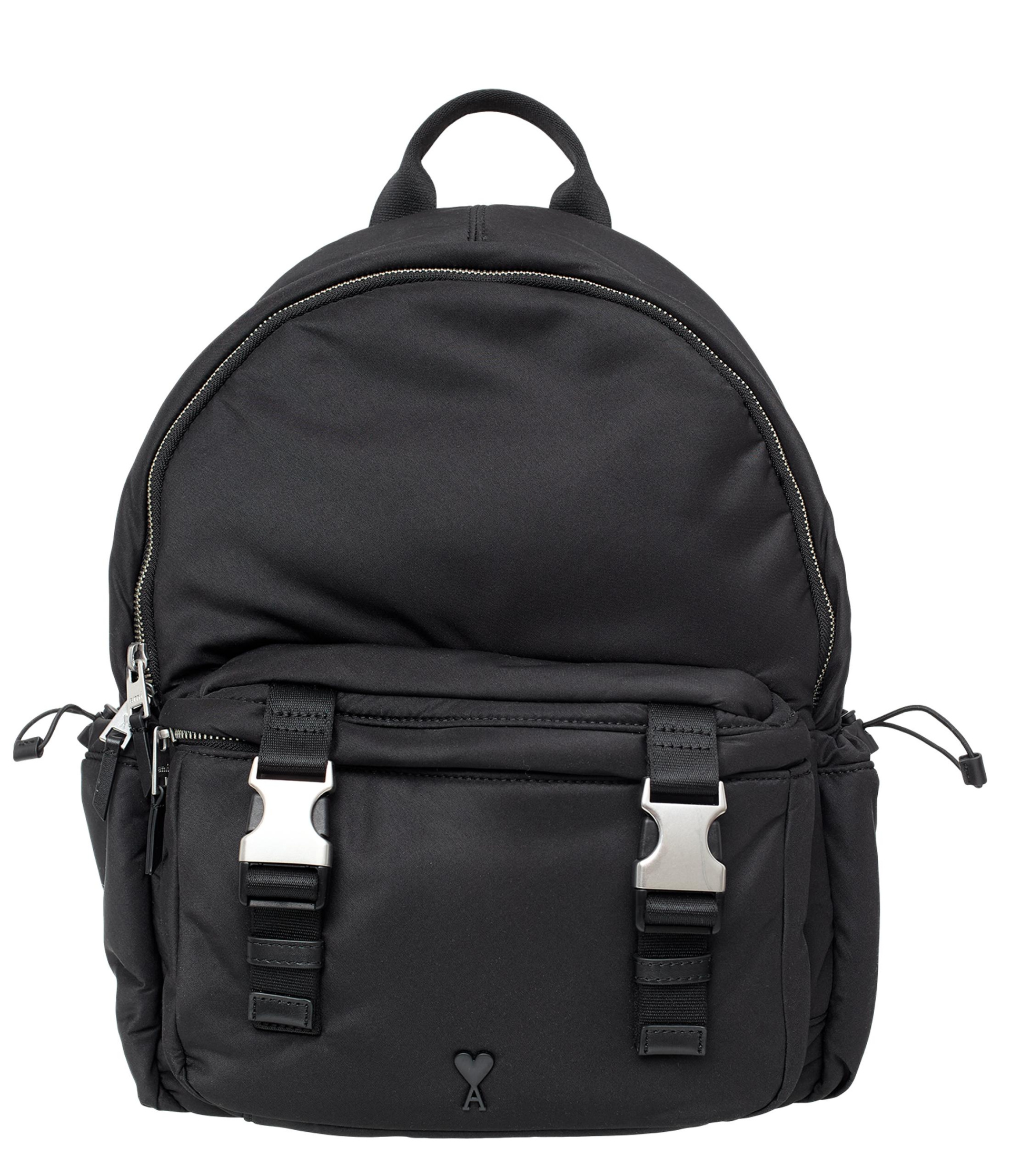 AMI PARIS Black logo backpack