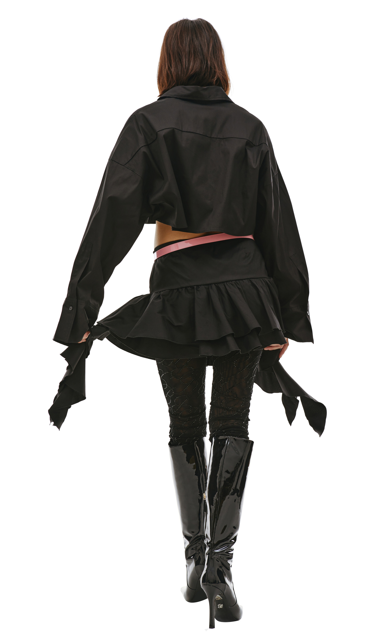 Blumarine Cotton Ruffled Miniskirt
