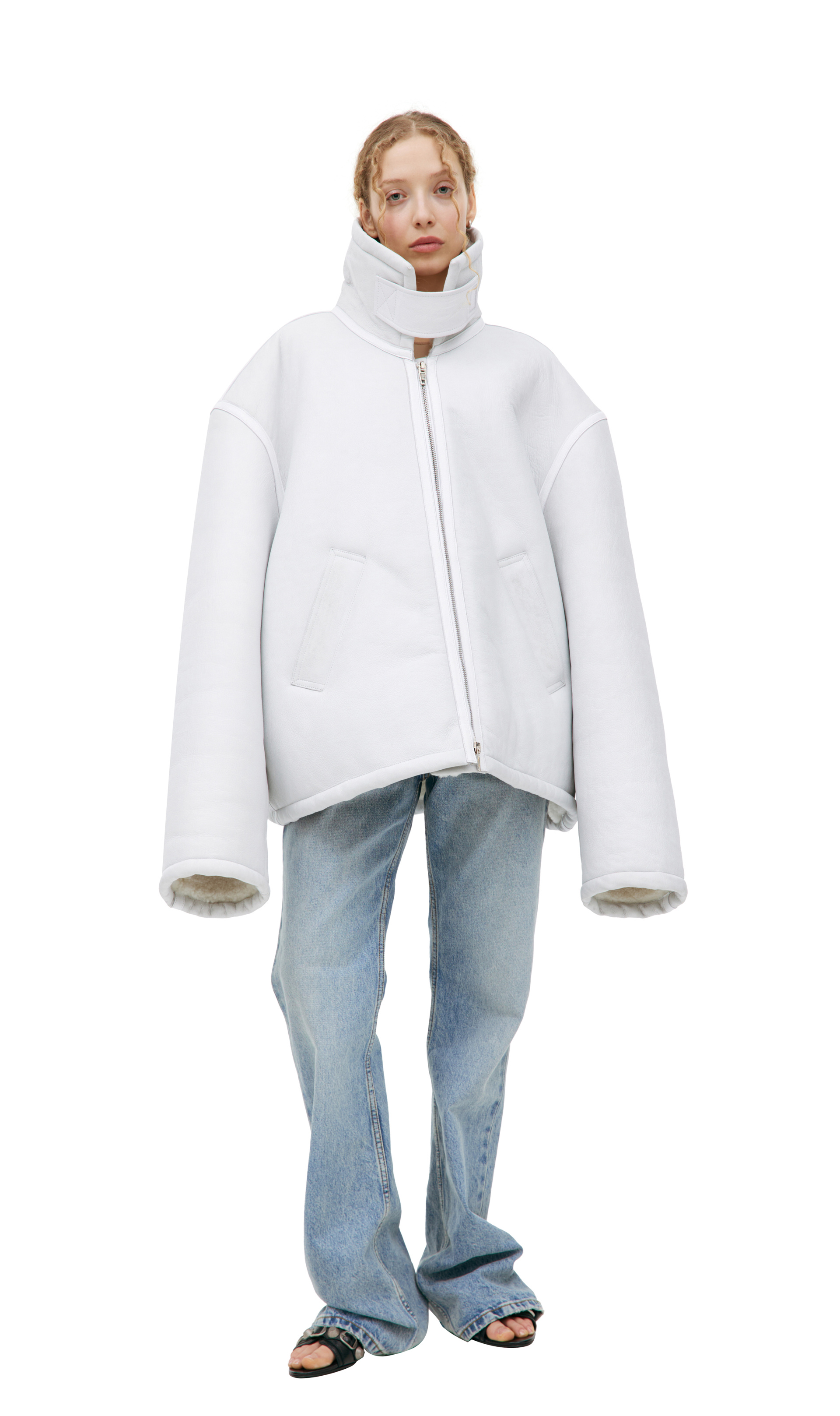 Buy Jil Sander men green combo sweater with zipper for $855