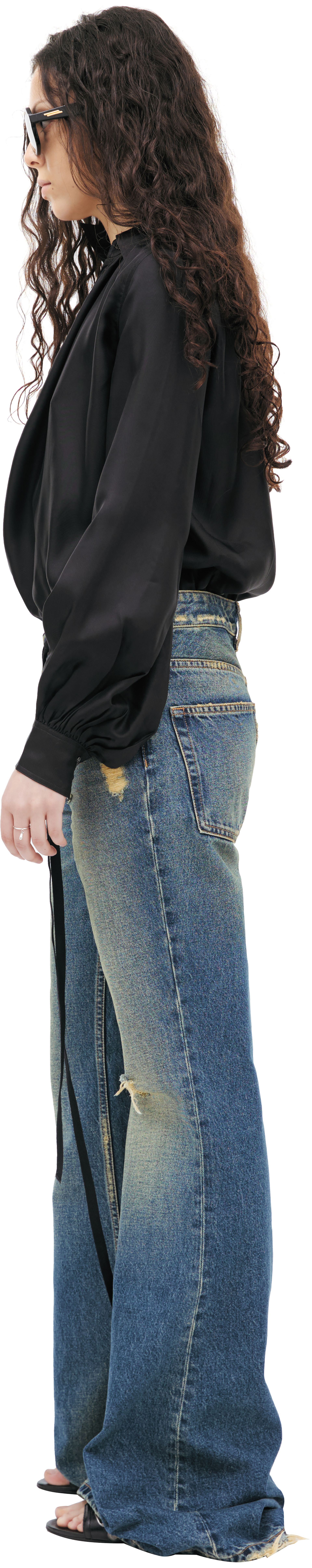 Ann Demeulemeester flared jeans with scuffs
