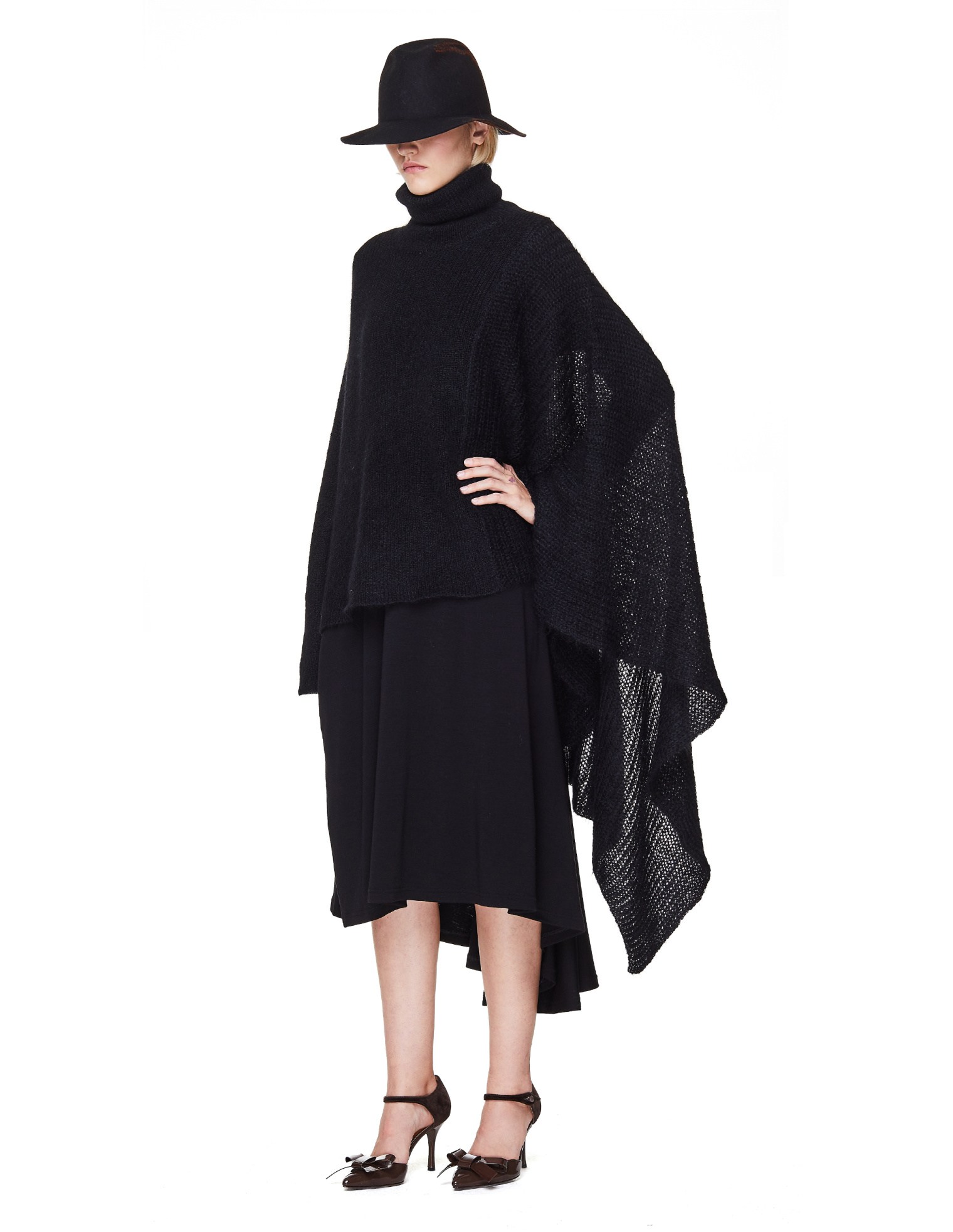 Yohji Yamamoto Black Mohair Poncho