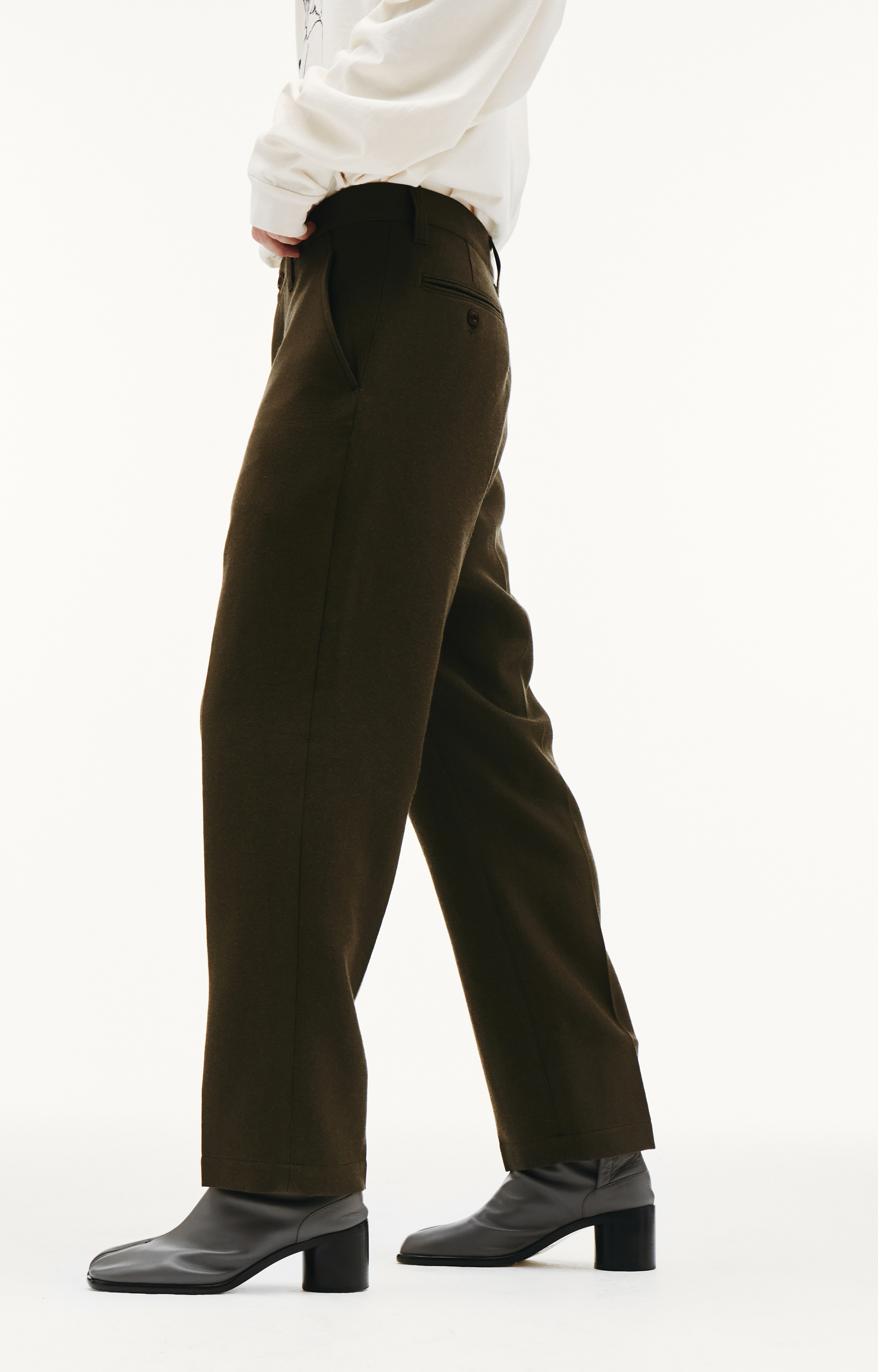 Junya Watanabe Olive Wool Trousers