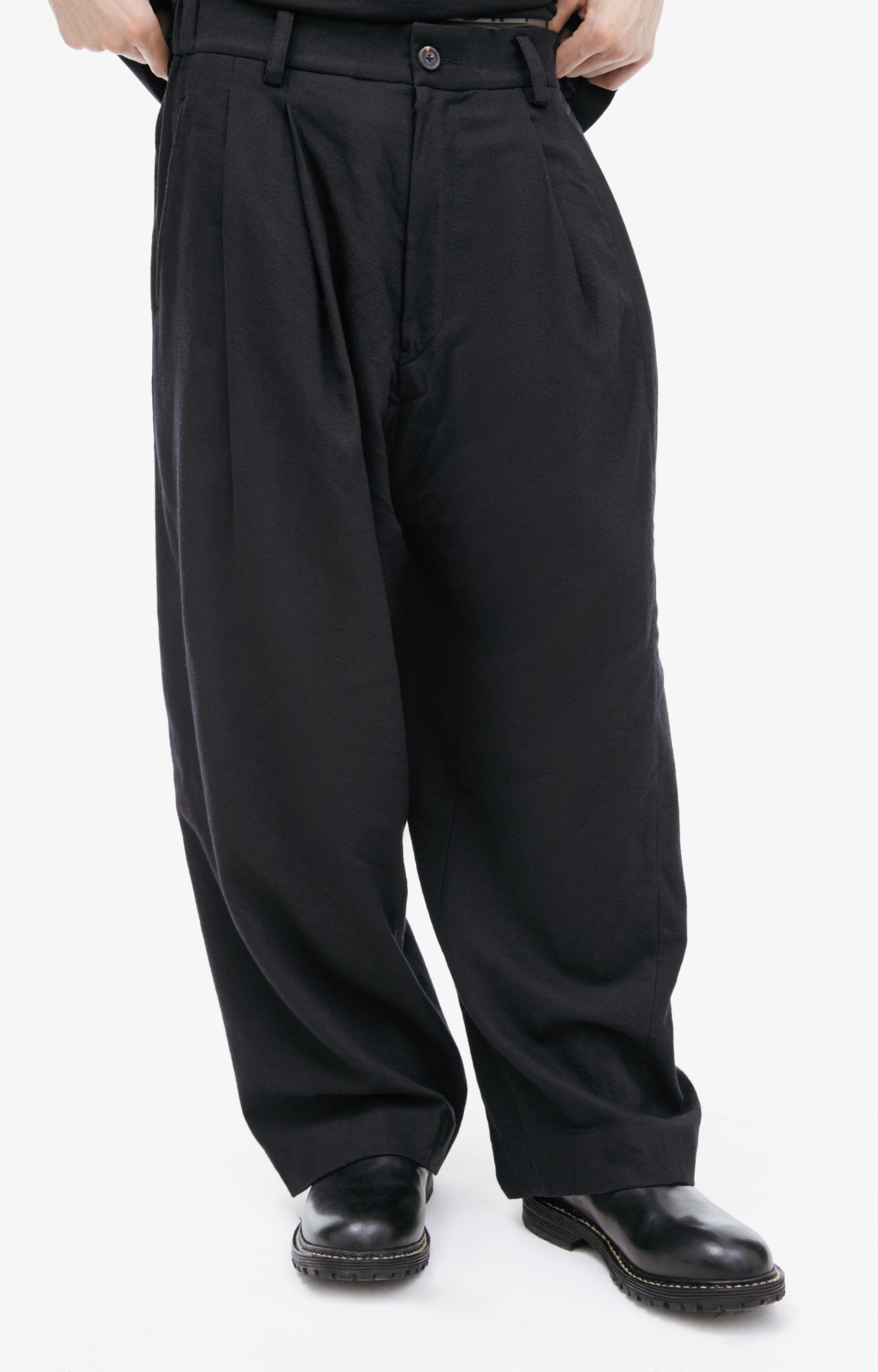 Ziggy Chen Wool Pleated Trousers