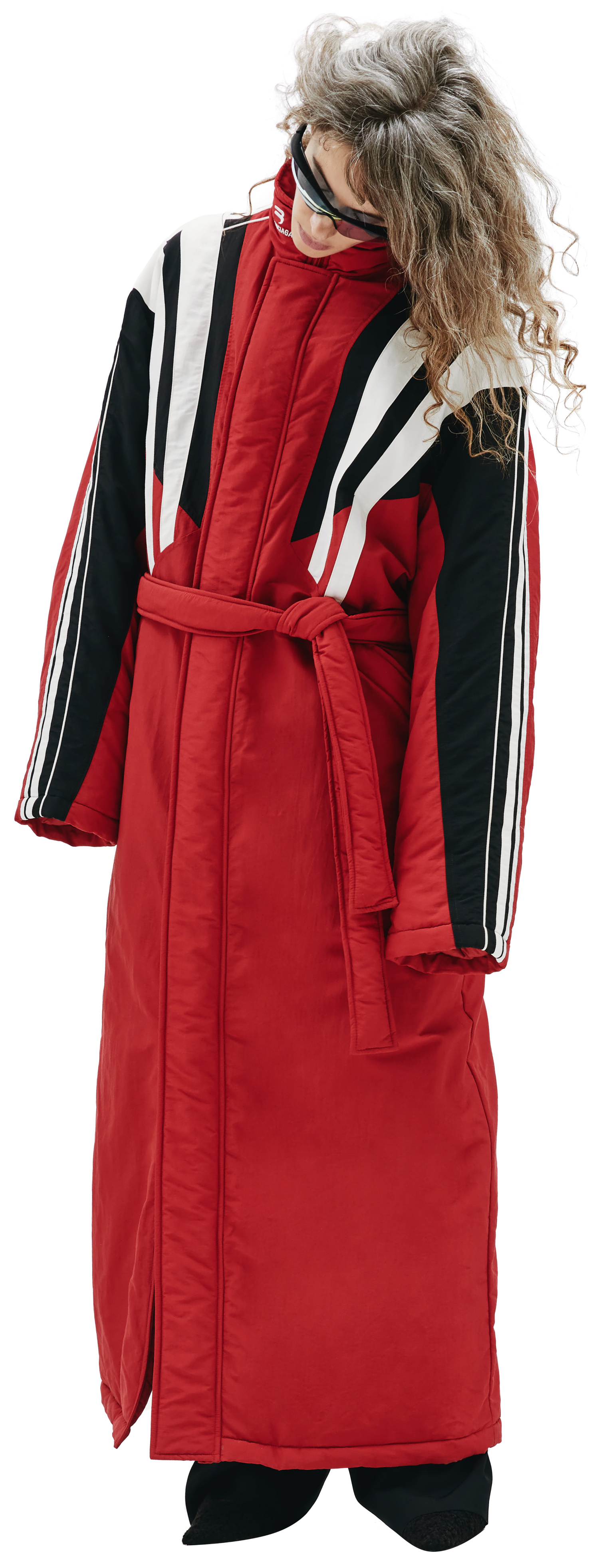 Balenciaga Long Down Coat In A Vintage Athletic Style