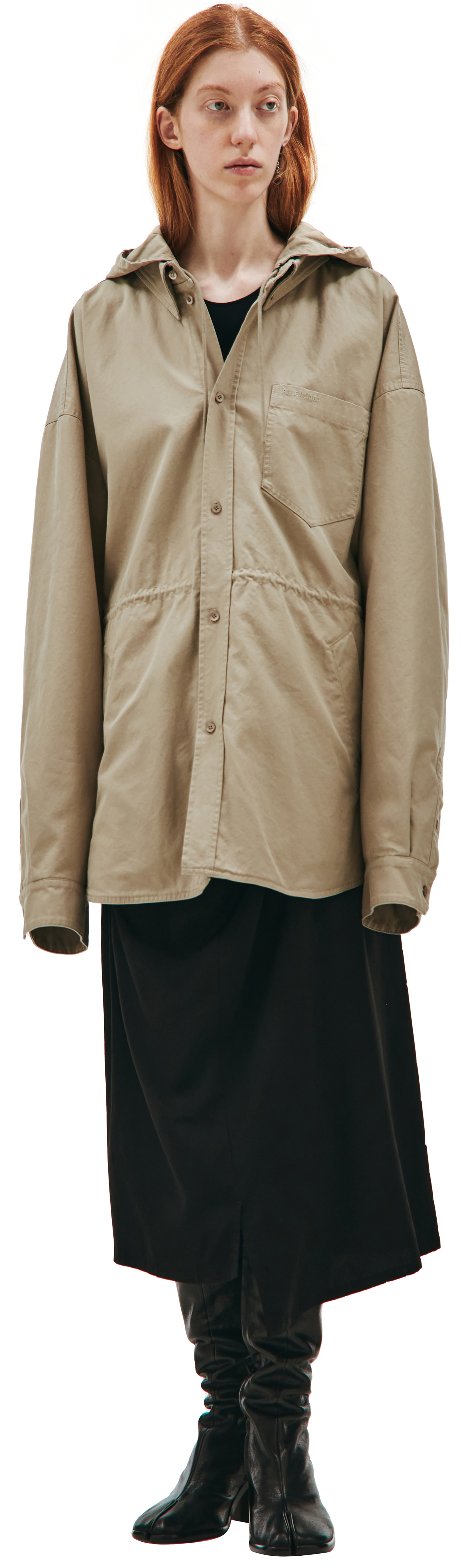 Balenciaga Hooded Parka Jacket in Beige