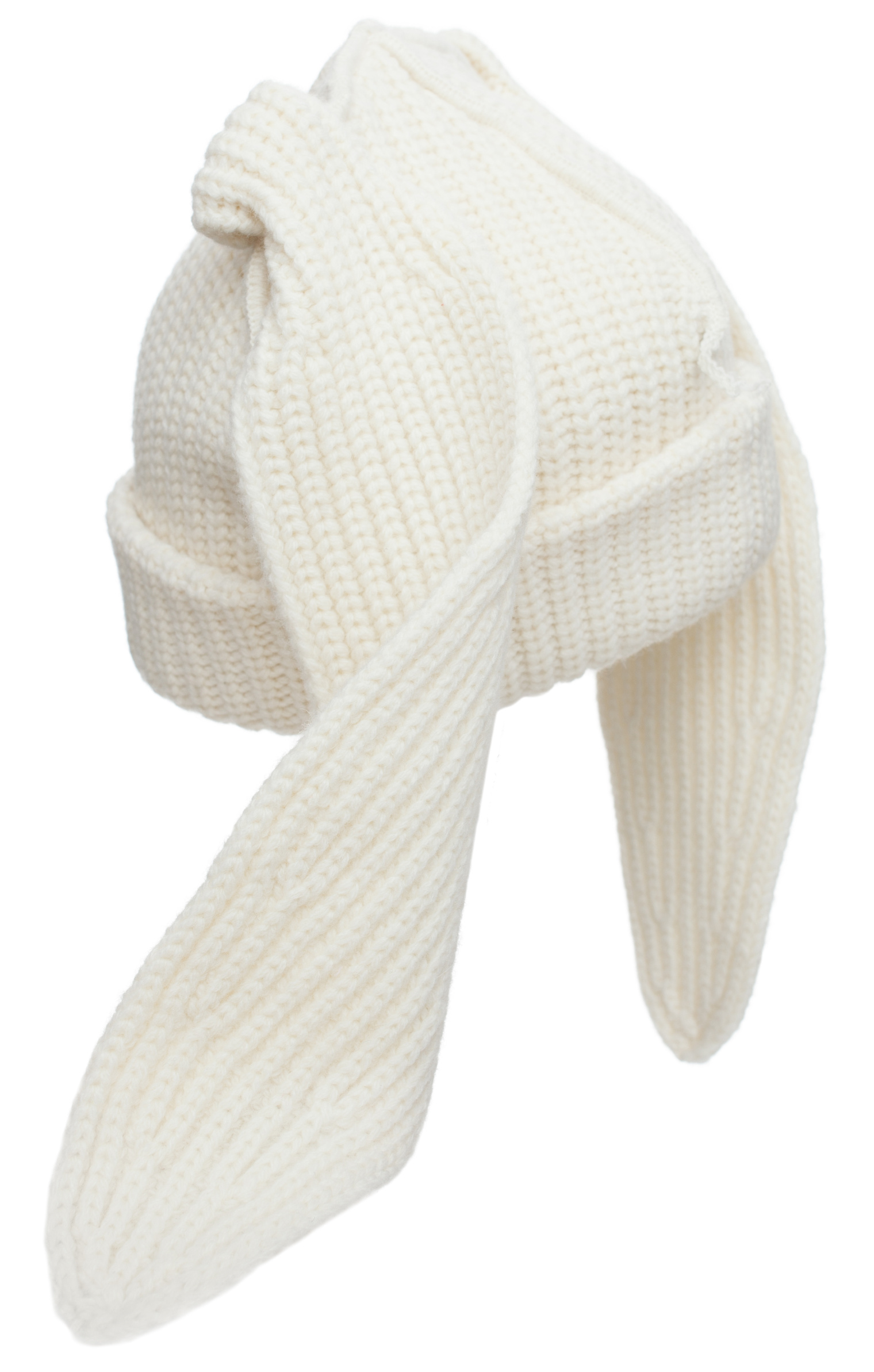 CHARLES JEFFREY LOVERBOY Beige chunky rabbit beanie