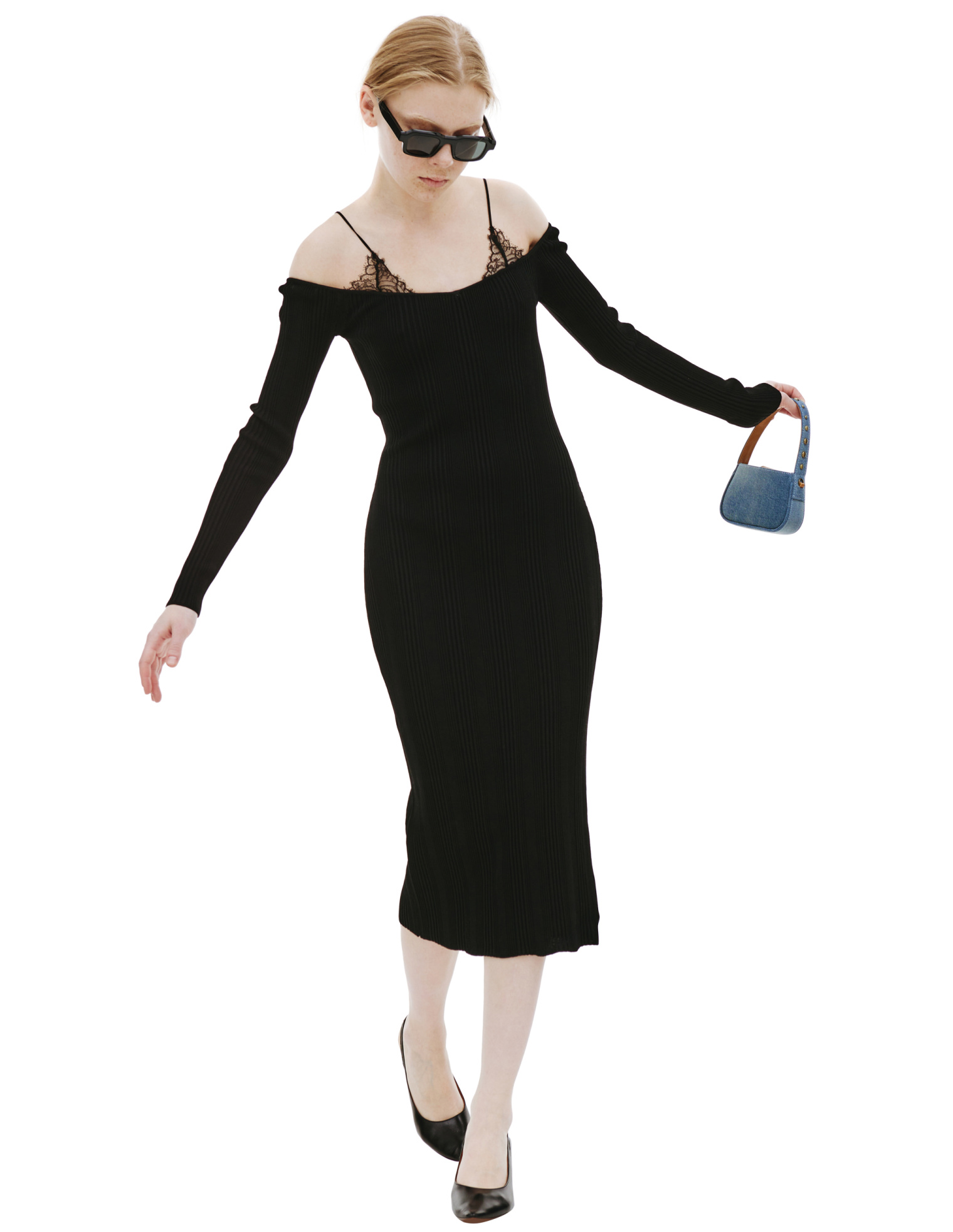 Blumarine Knit dress with lace