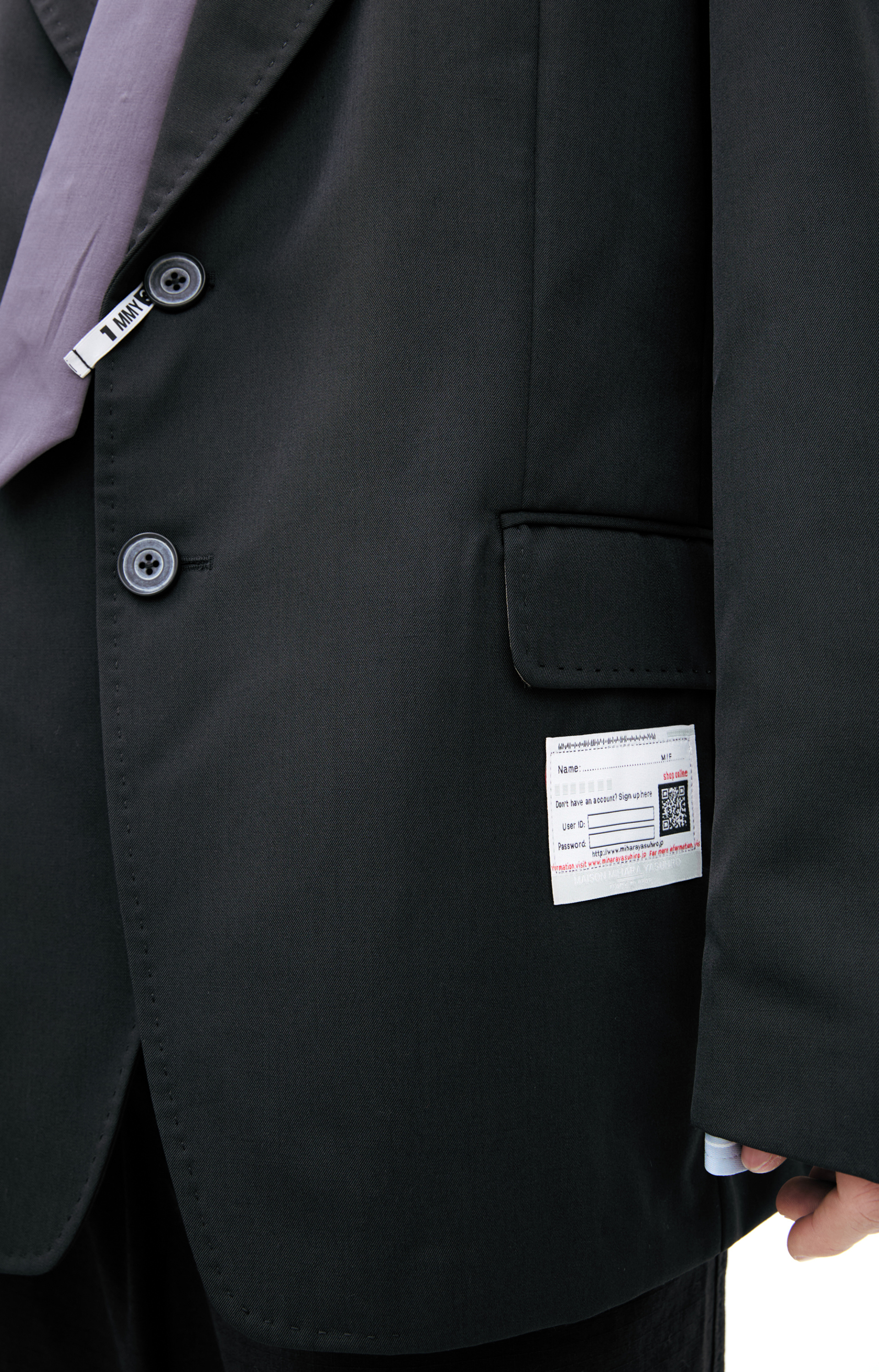 Maison Mihara Yasuhiro jacket with a sewn-in shirt