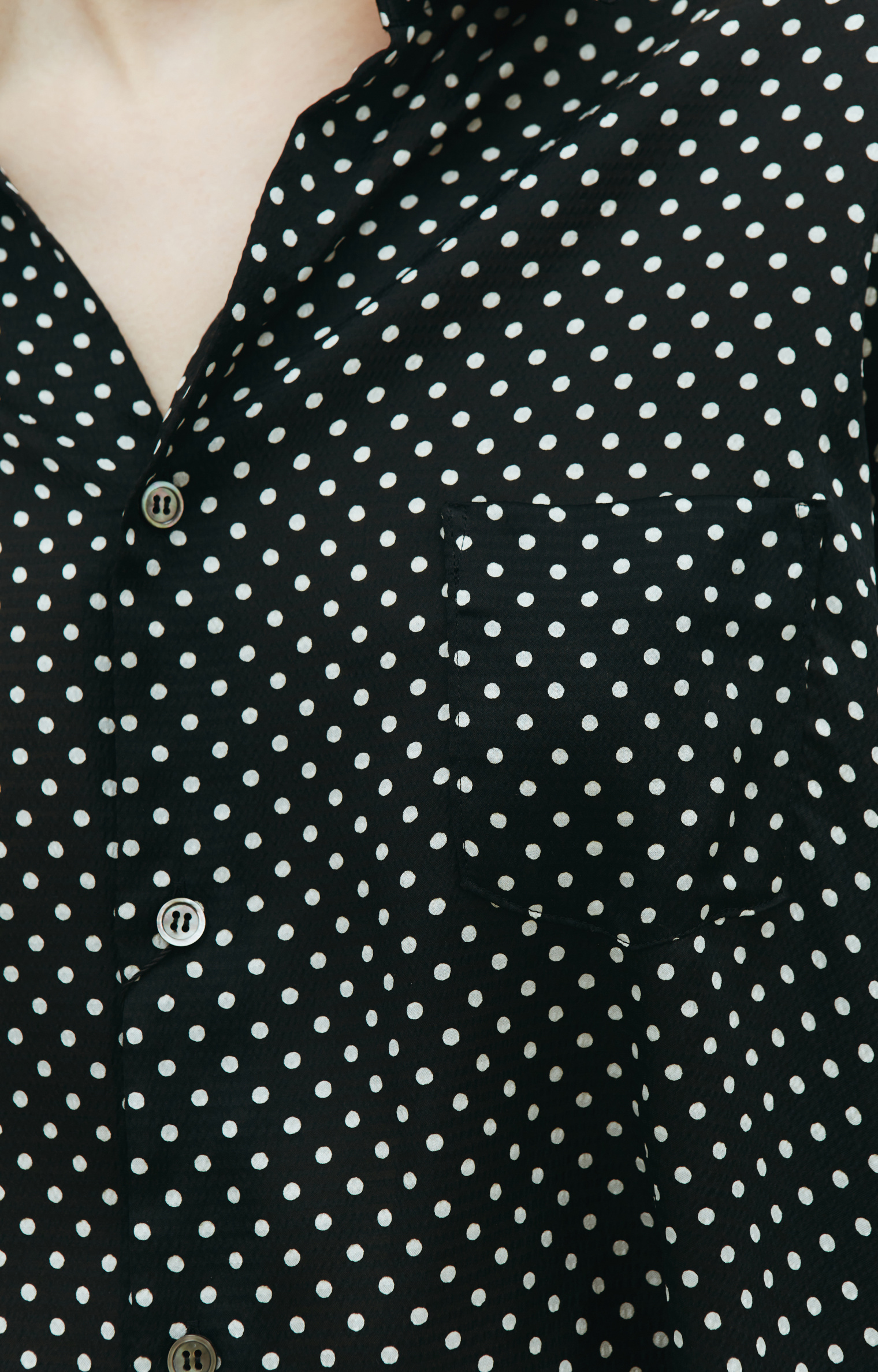 Junya Watanabe Black Polka Dot Printed Shirt