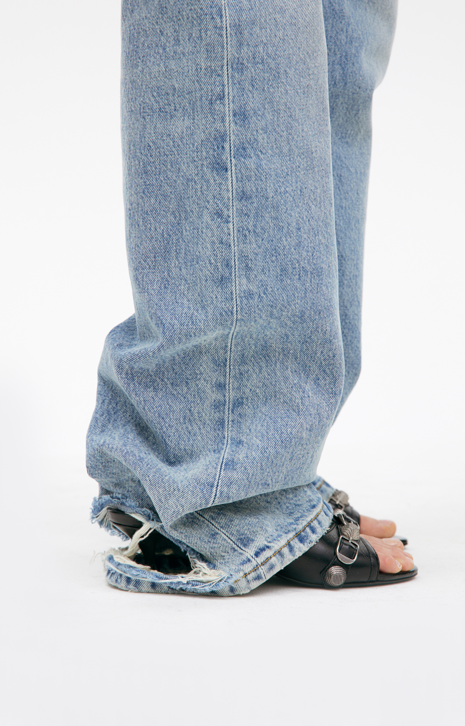 Balenciaga Straight jeans with ripped bottoms