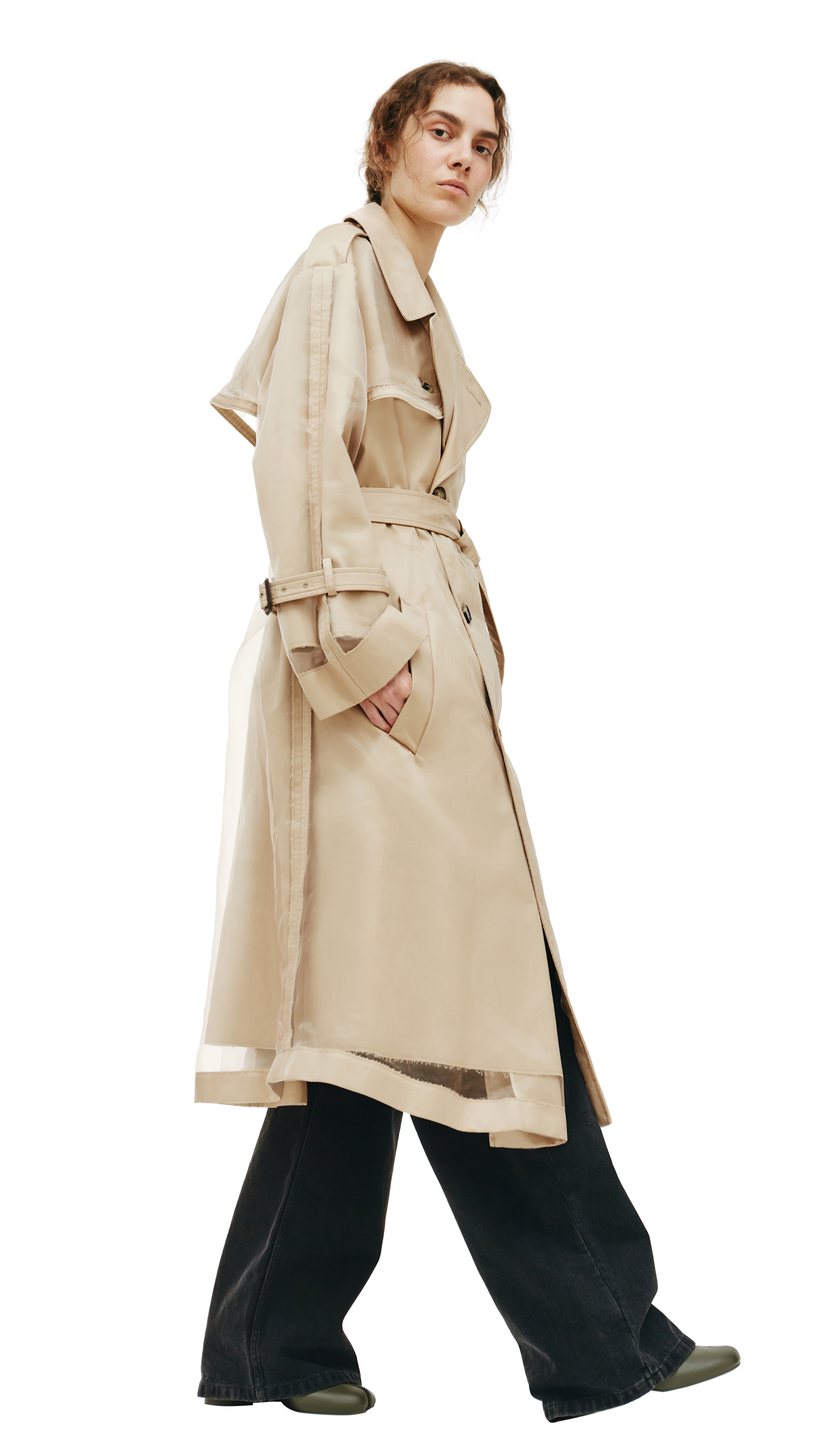 Maison Margiela Transparent Beige Trench Coat