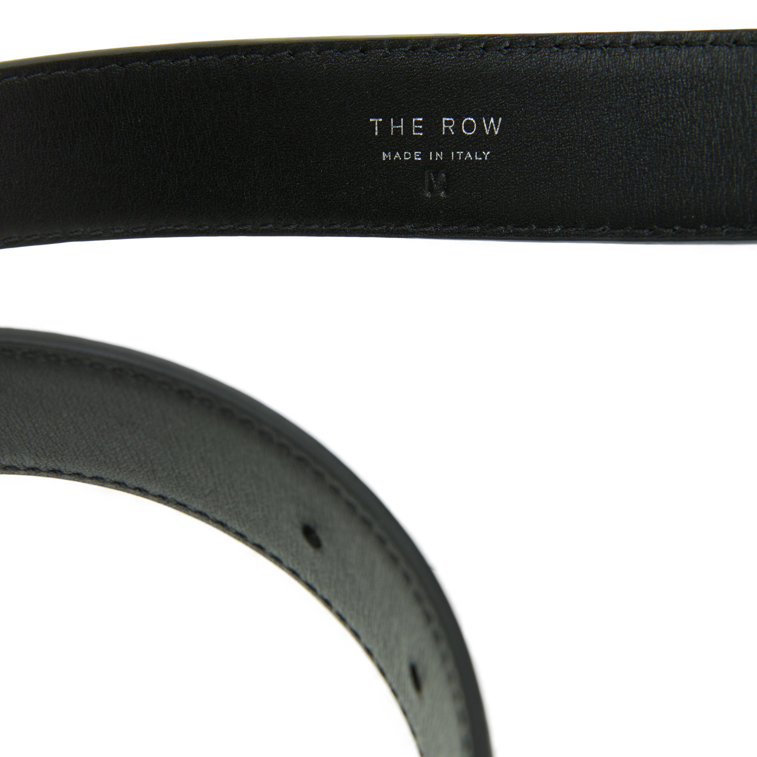 The Row Black leather belt