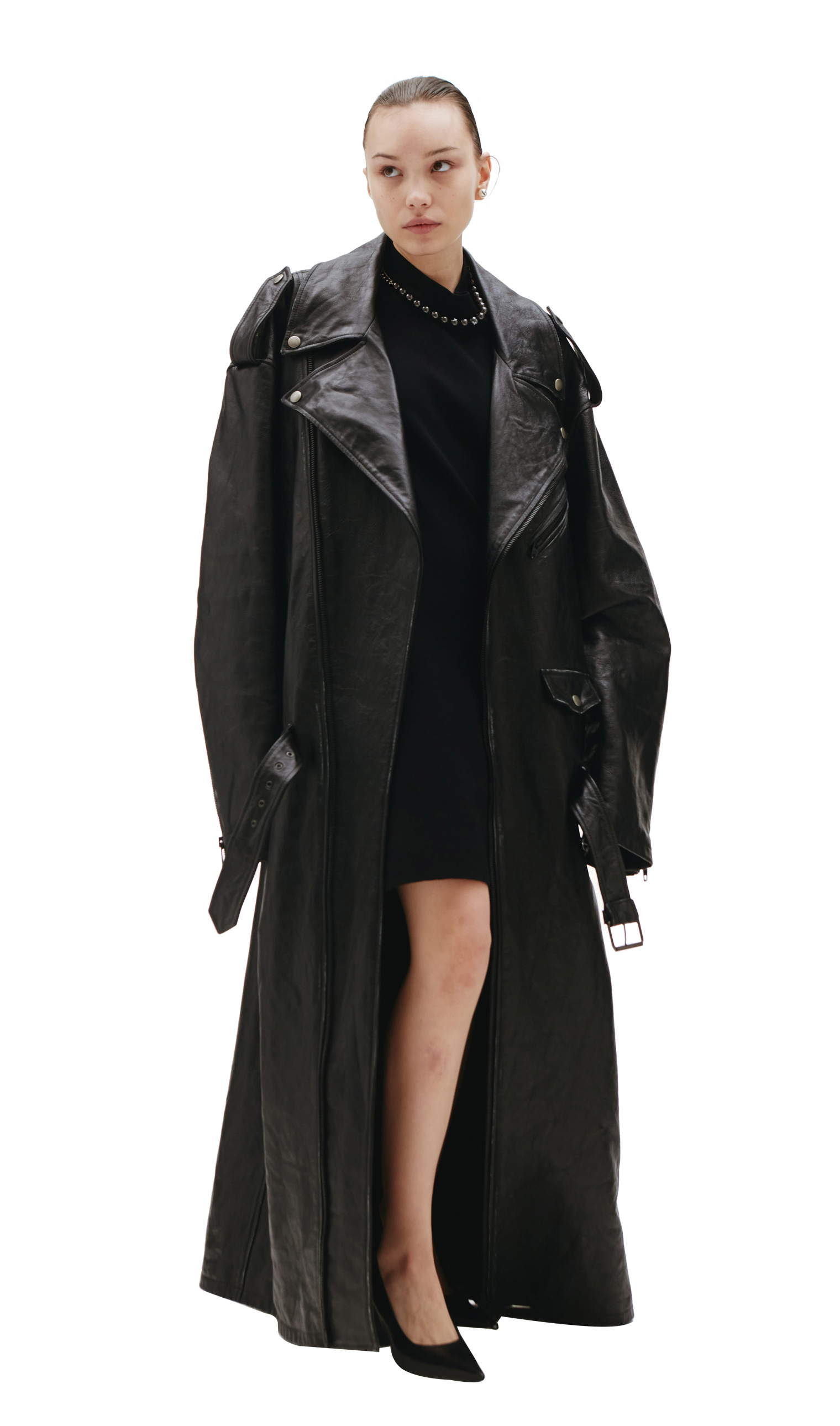 Balenciaga Black Leather coat