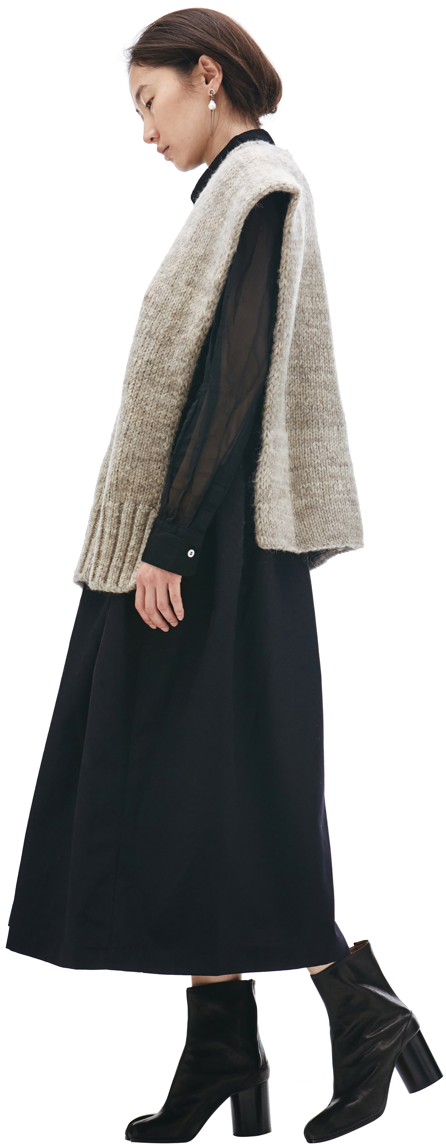 Maison Margiela Beige V-neck Poncho