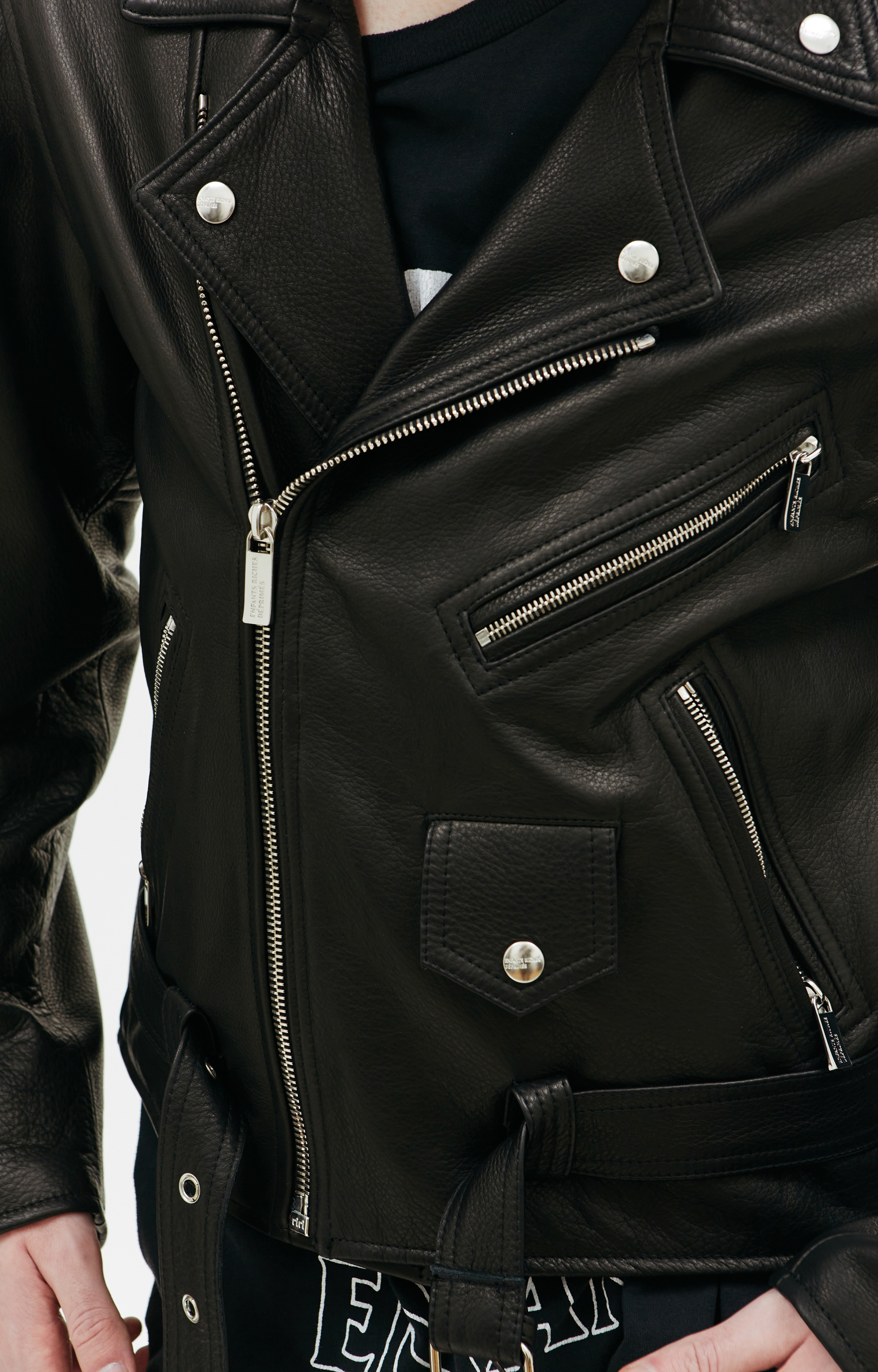 Enfants Riches Déprimés Rose print moto jacket