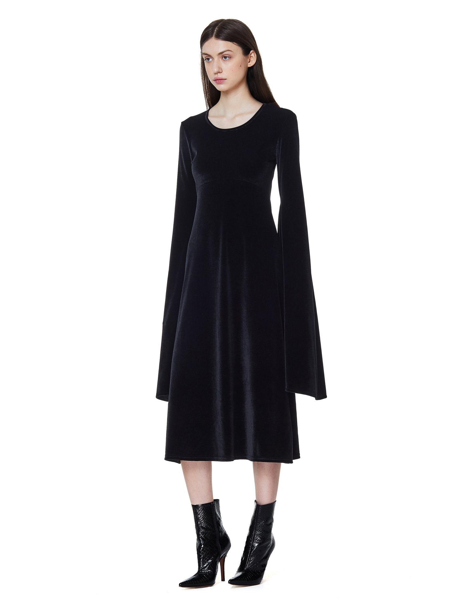 VETEMENTS Черное платье из бархата