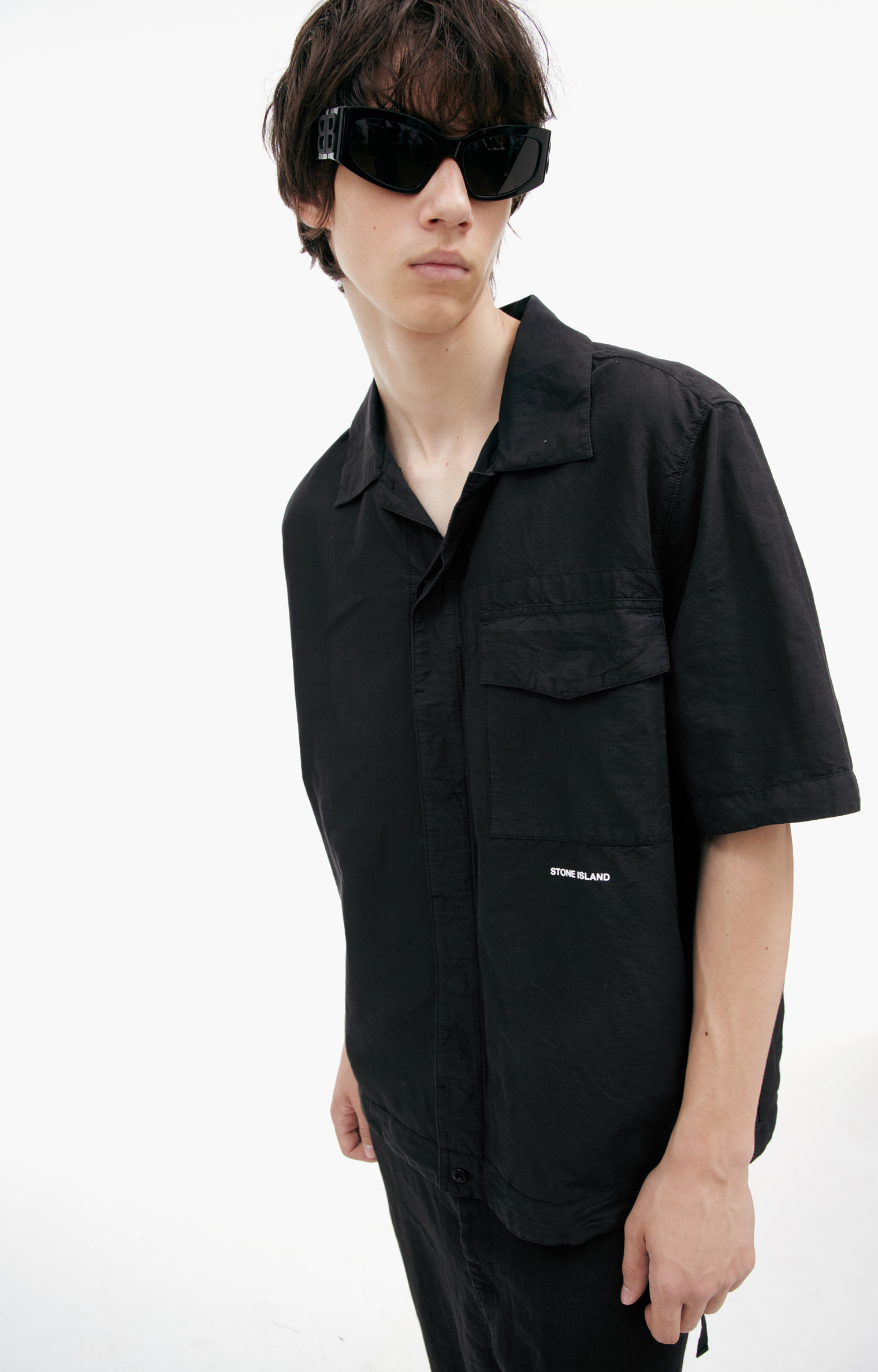 Stone Island Black shirt with logo