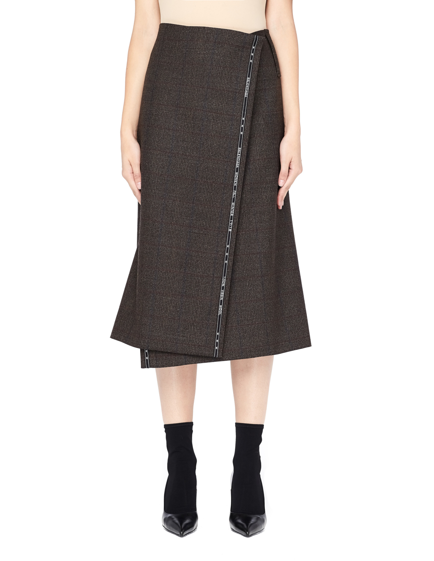 Balenciaga Юбка в клетку на запахе