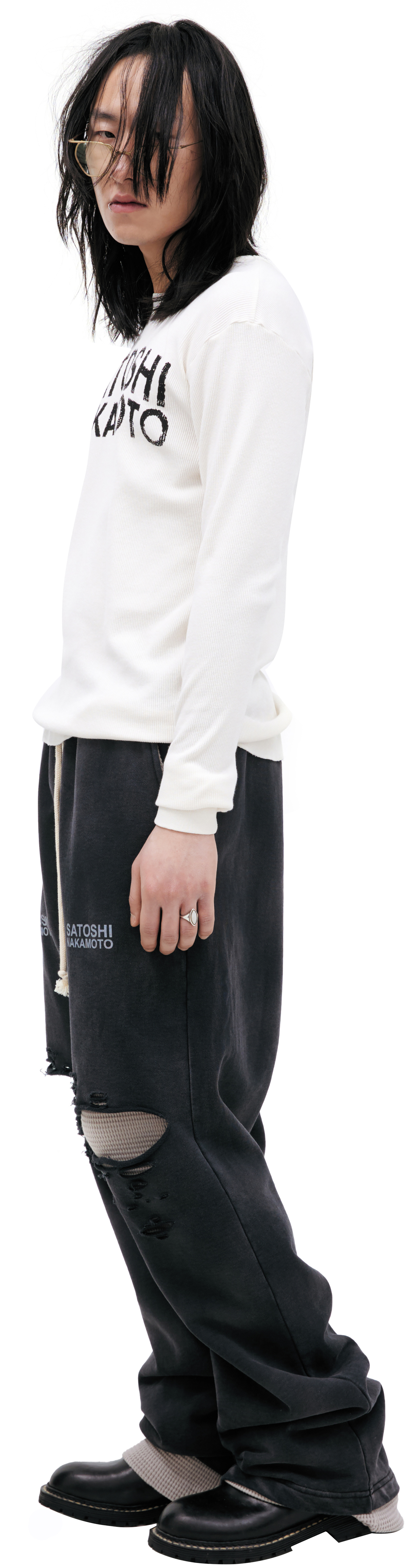 Satoshi Nakamoto White logo longsleeve