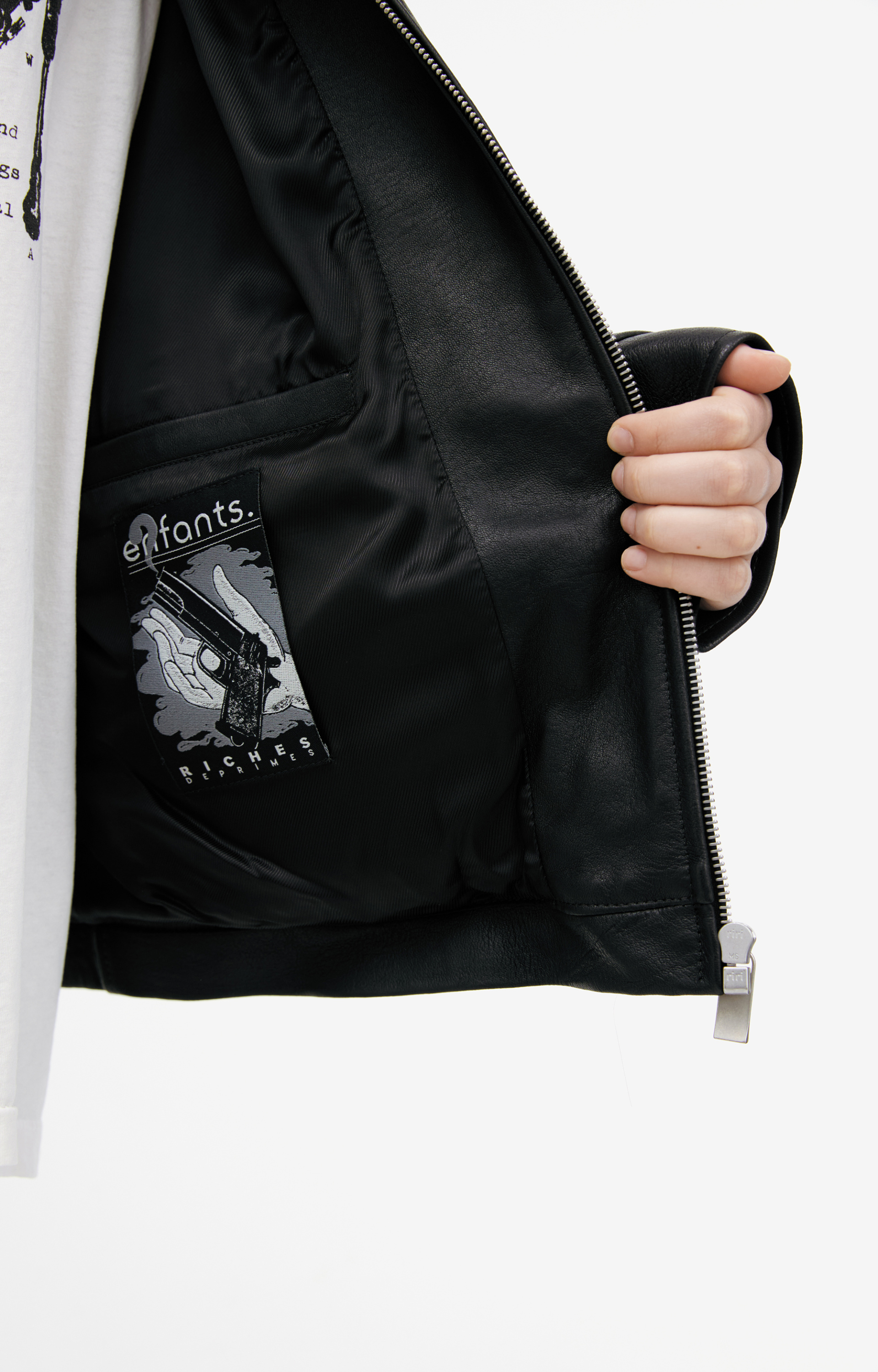 Enfants Riches Déprimés Leather Embroidered Jacket