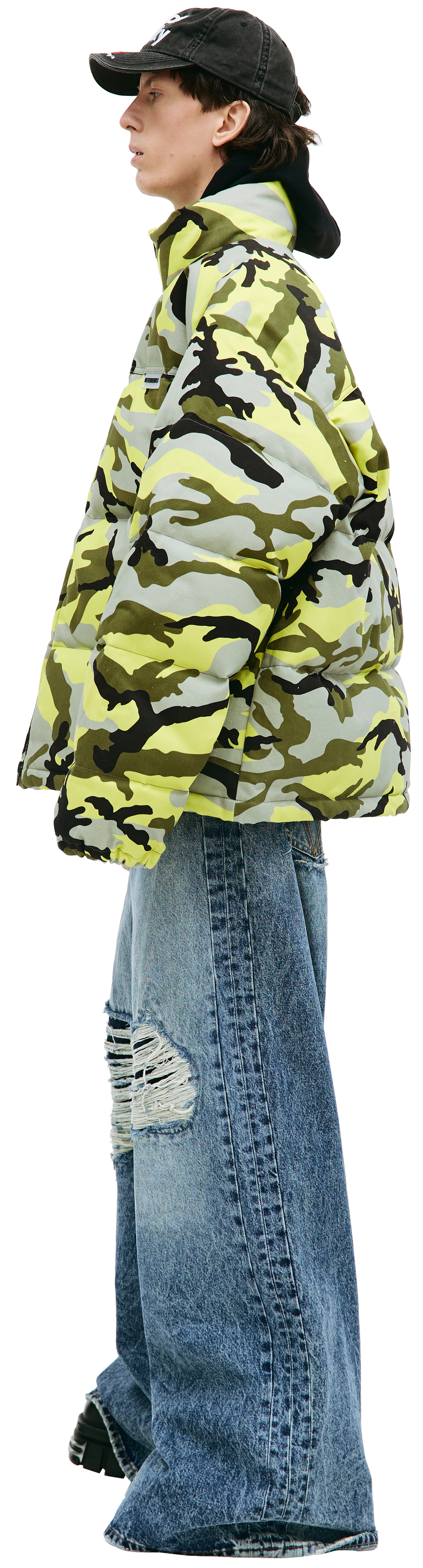VETEMENTS Yellow camo down jacket