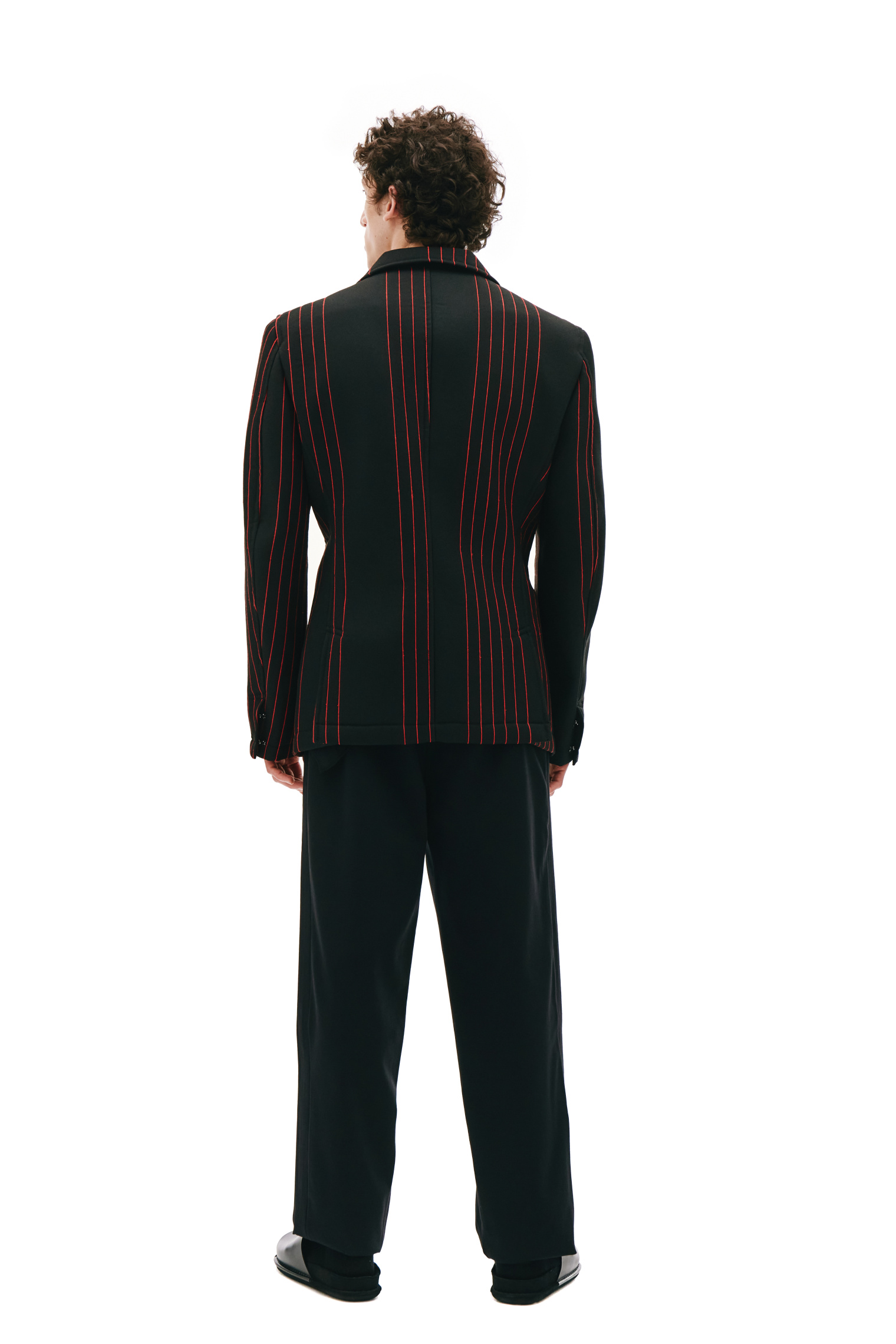 Comme des Garcons Homme plus Black Jacket With Red Stripes