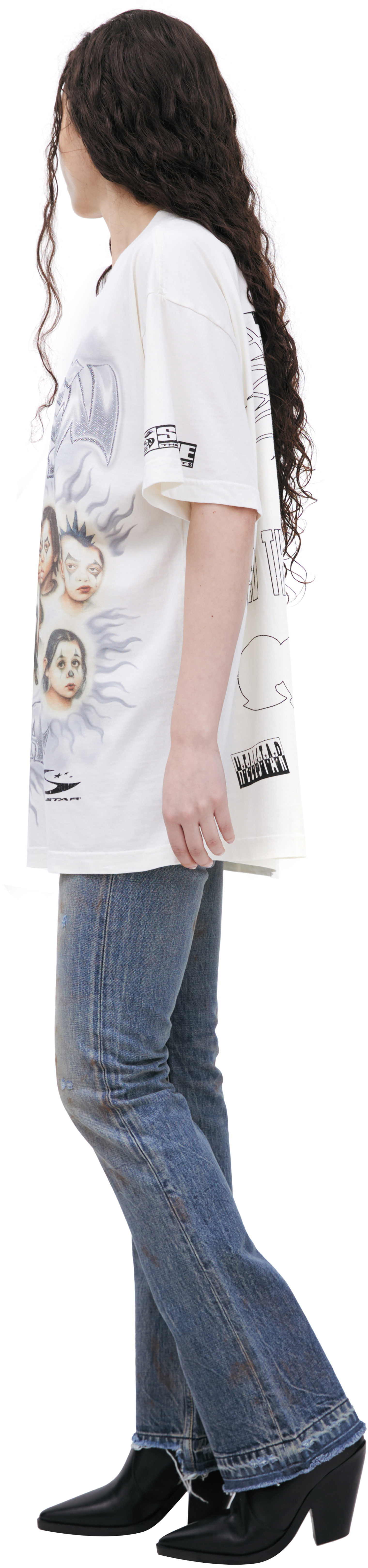 Buy Hellstar women white print t-shirt for $360 online on SV77