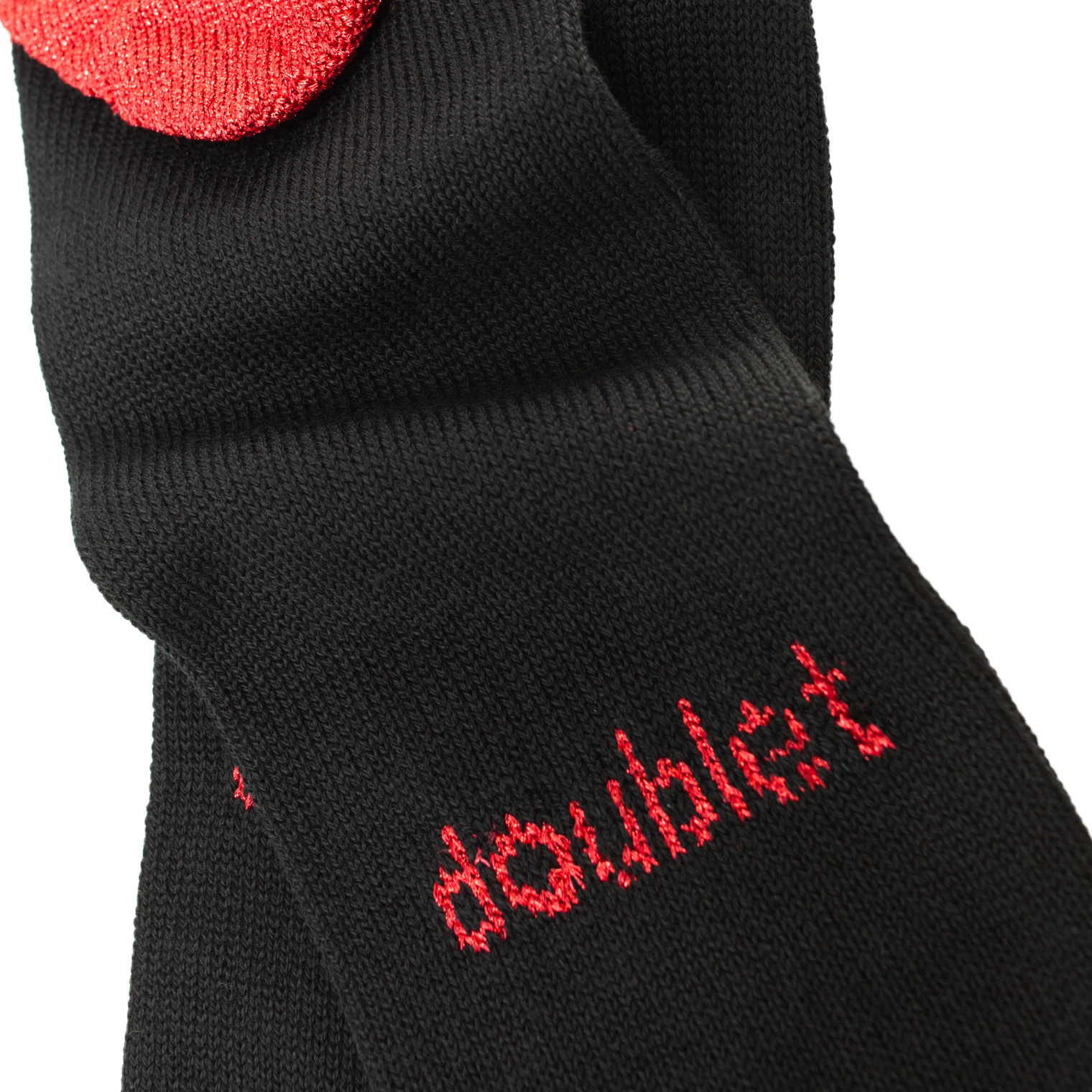 Doublet Red heart heel black socks