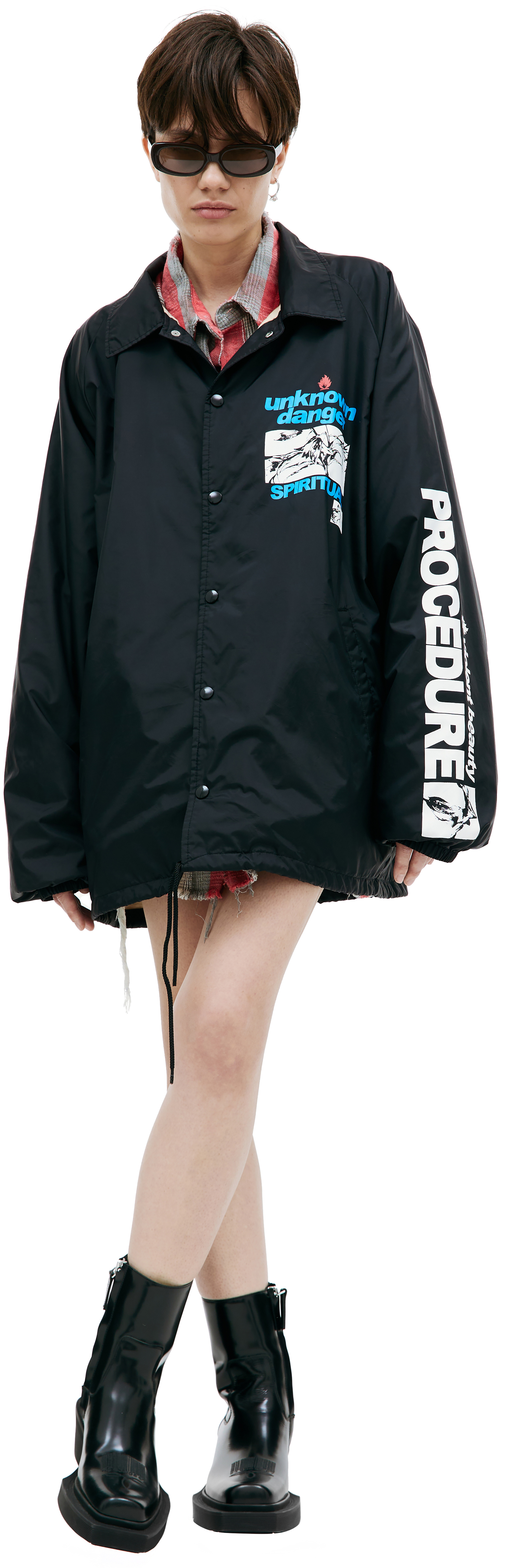 Saint Michael Nylon printed hoodie