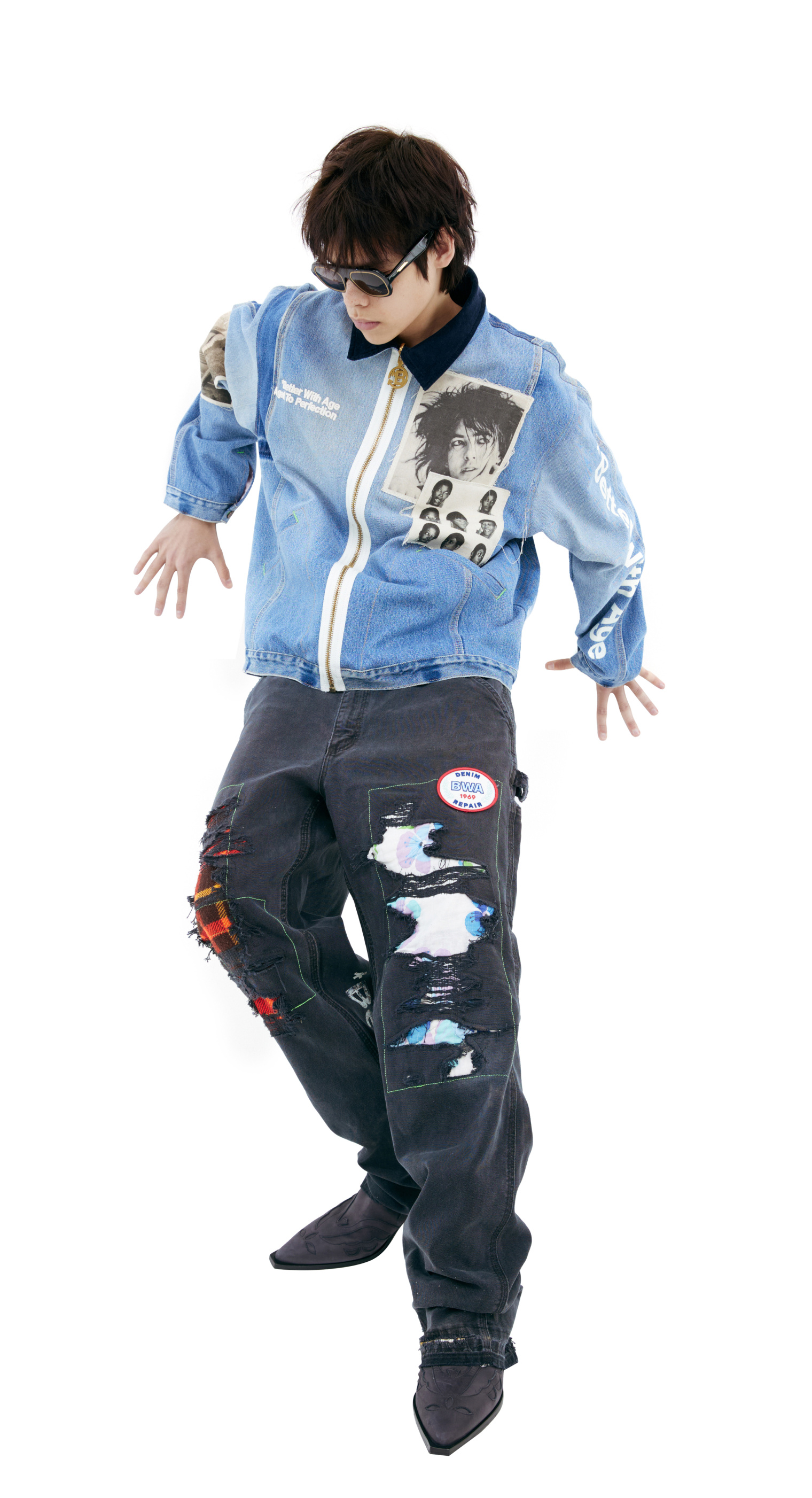 BETTER WITH AGE Blue patch jacket