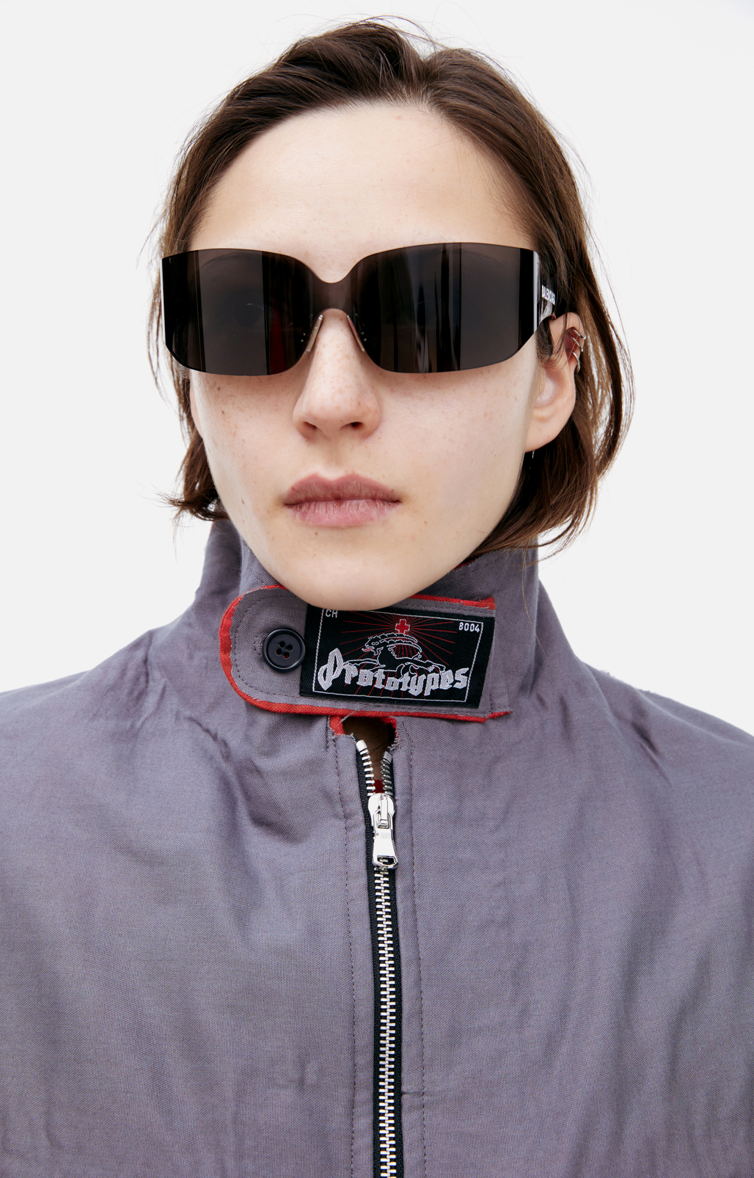 Buy PROTOTYPES women grey cropped jacket for $708 online on SV77