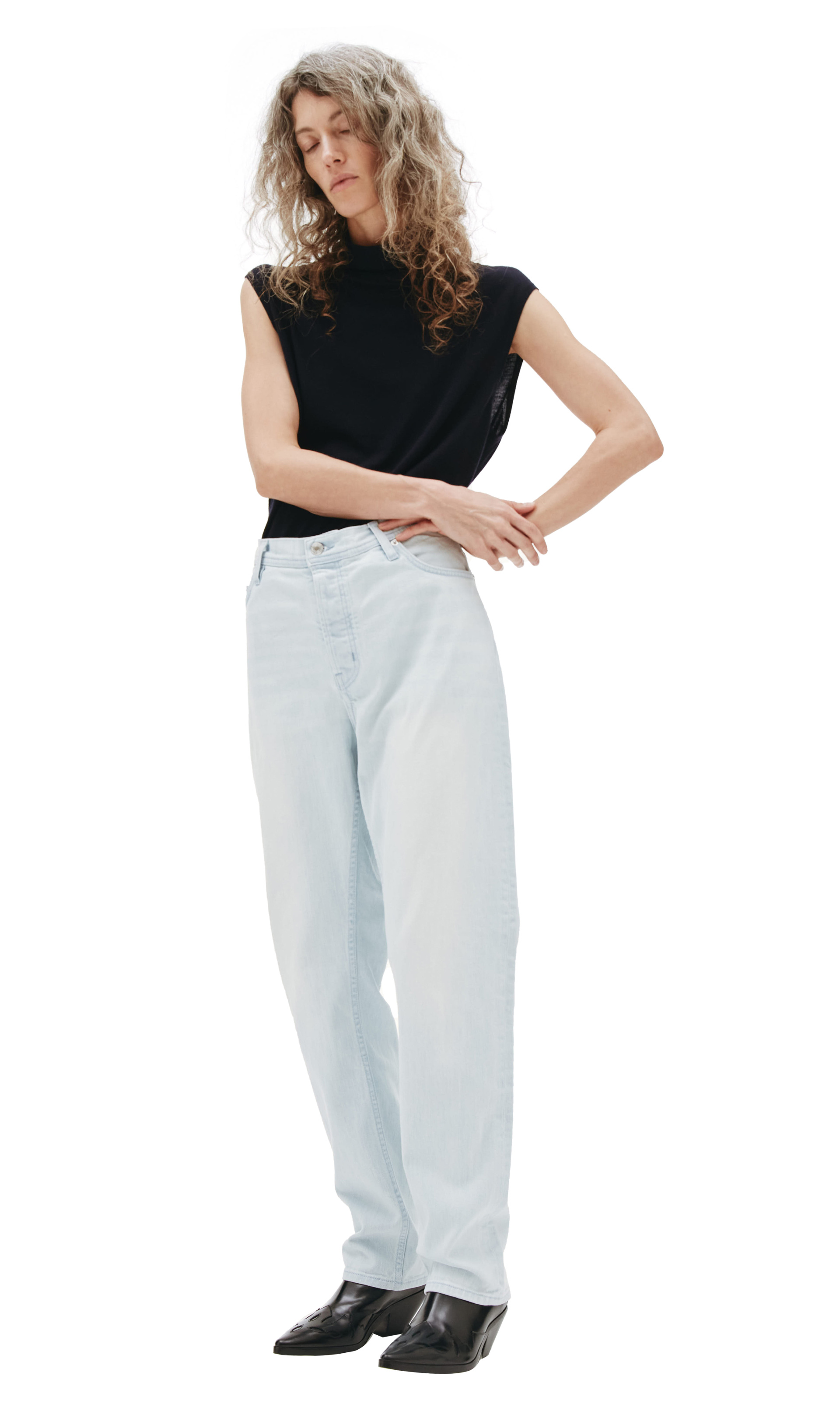 Enfants Riches Déprimés Tapered Jeans with leather patch