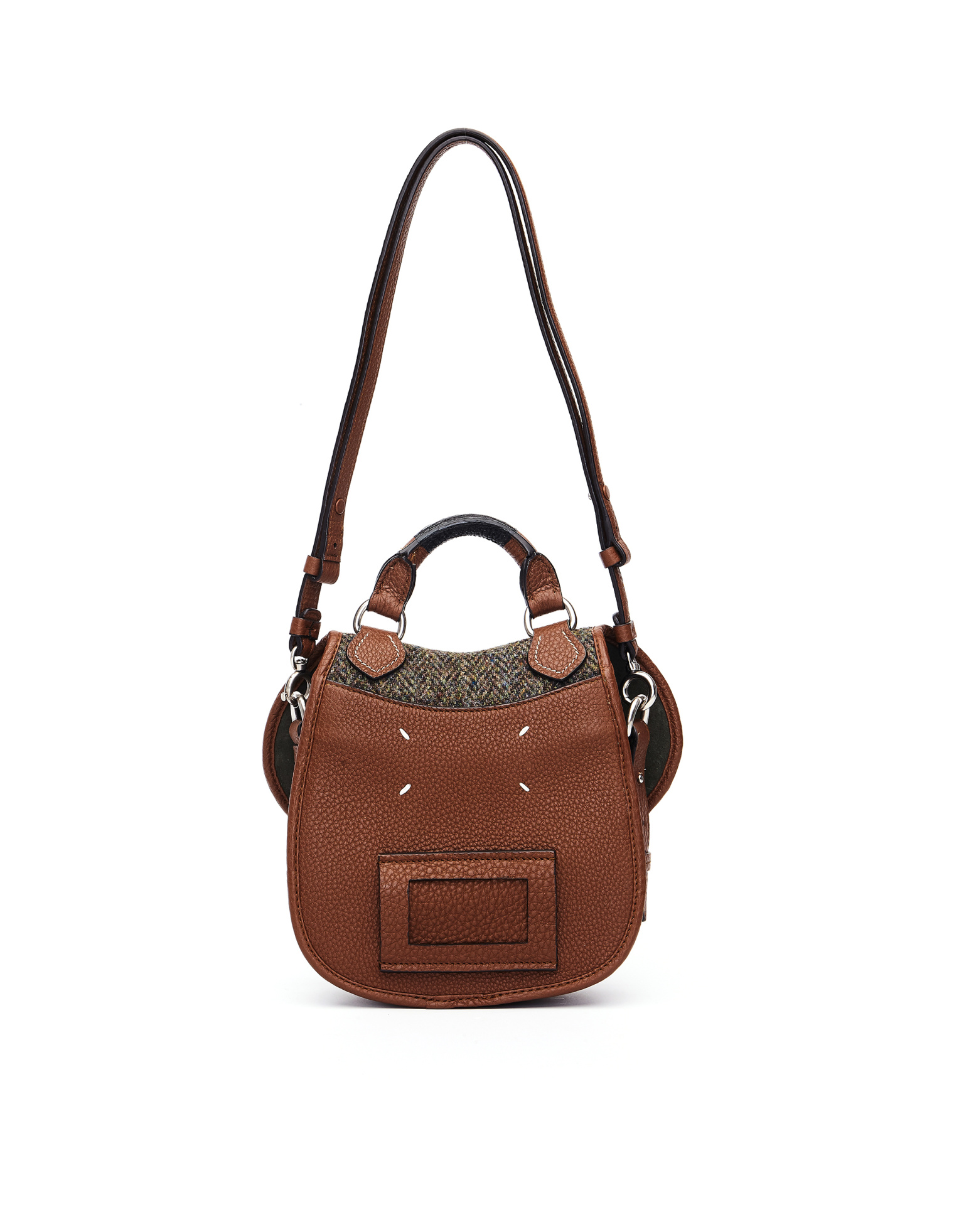 Maison Margiela Tweed and Leather Mini Bag-Slide