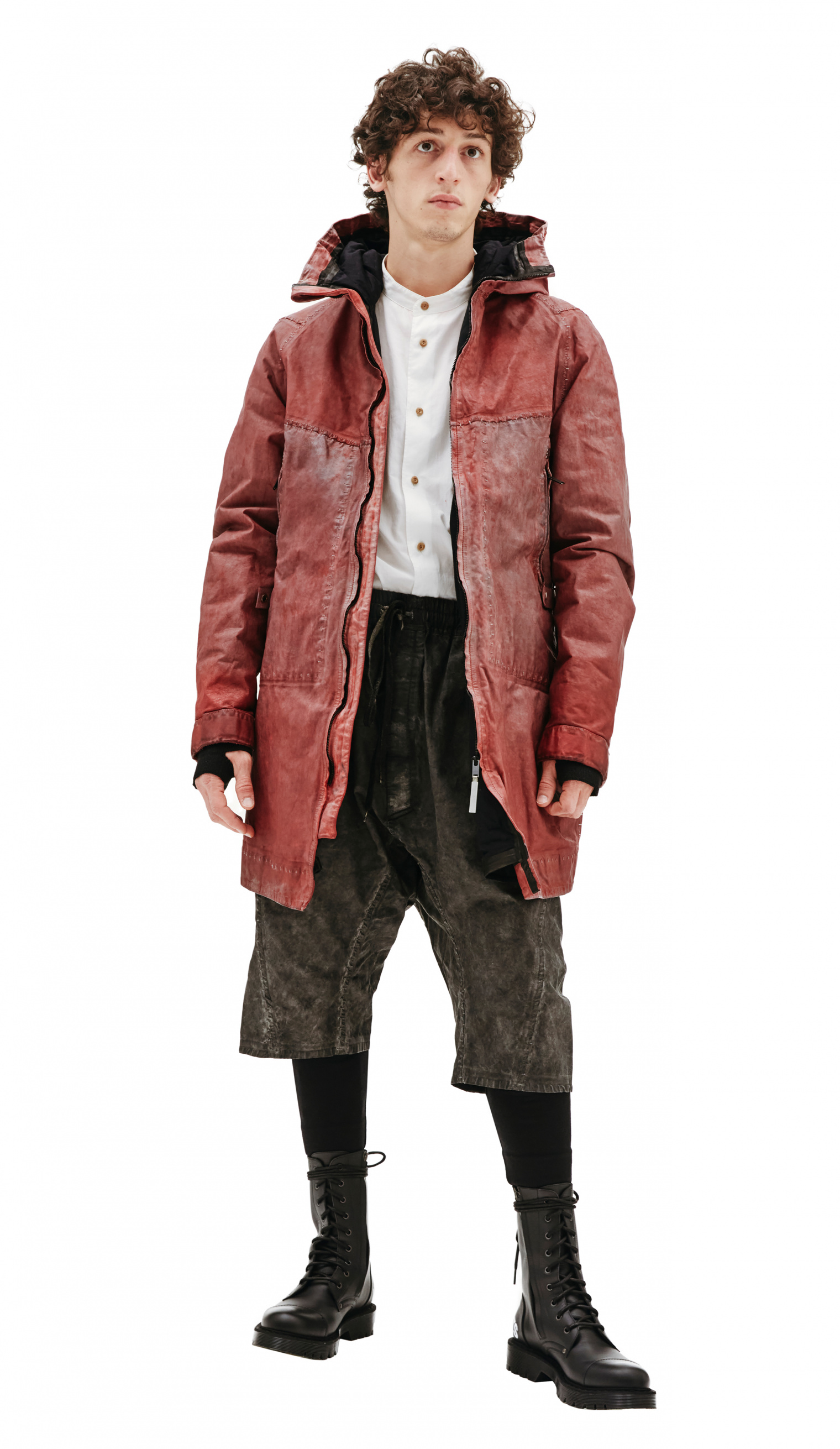 Isaac Sellam Red leather parka