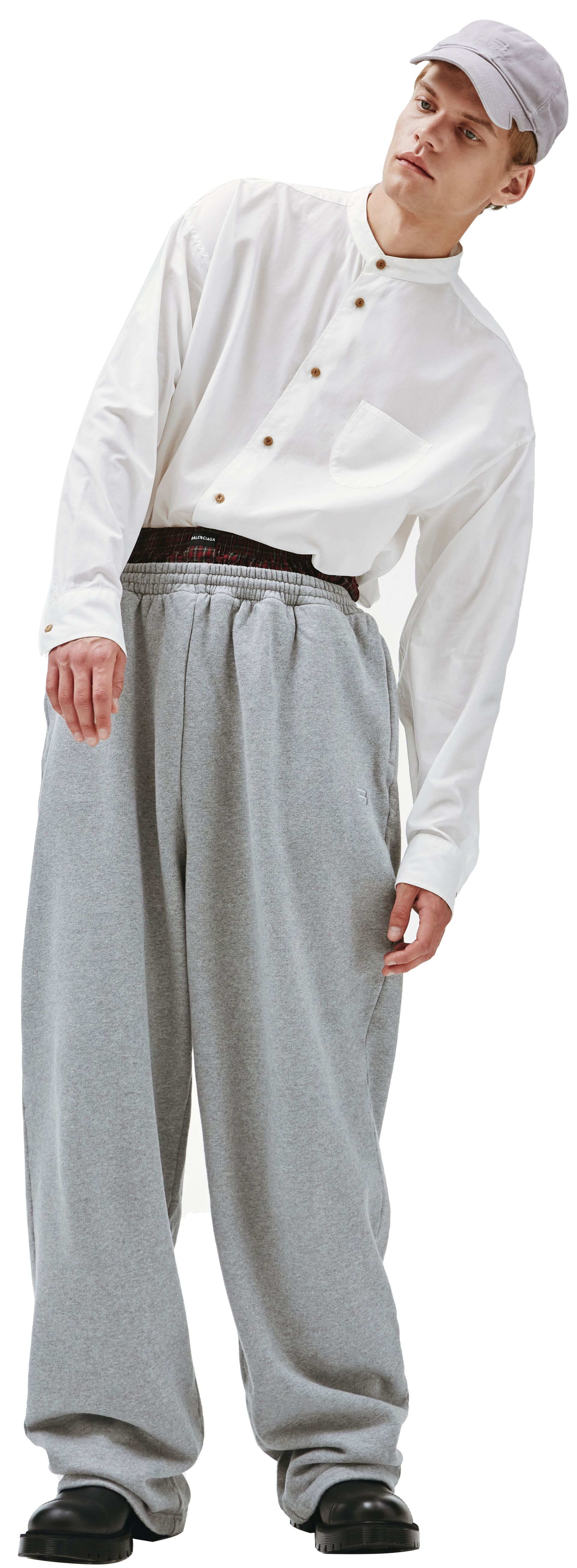 Balenciaga Double Waistband Sweatpants Red And Grey