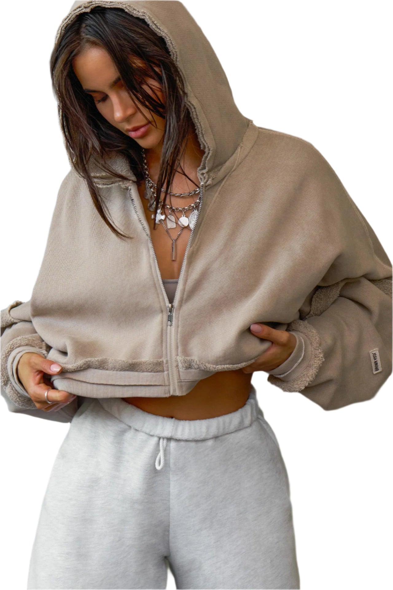Joah Brown Oversized Zip Hoodie