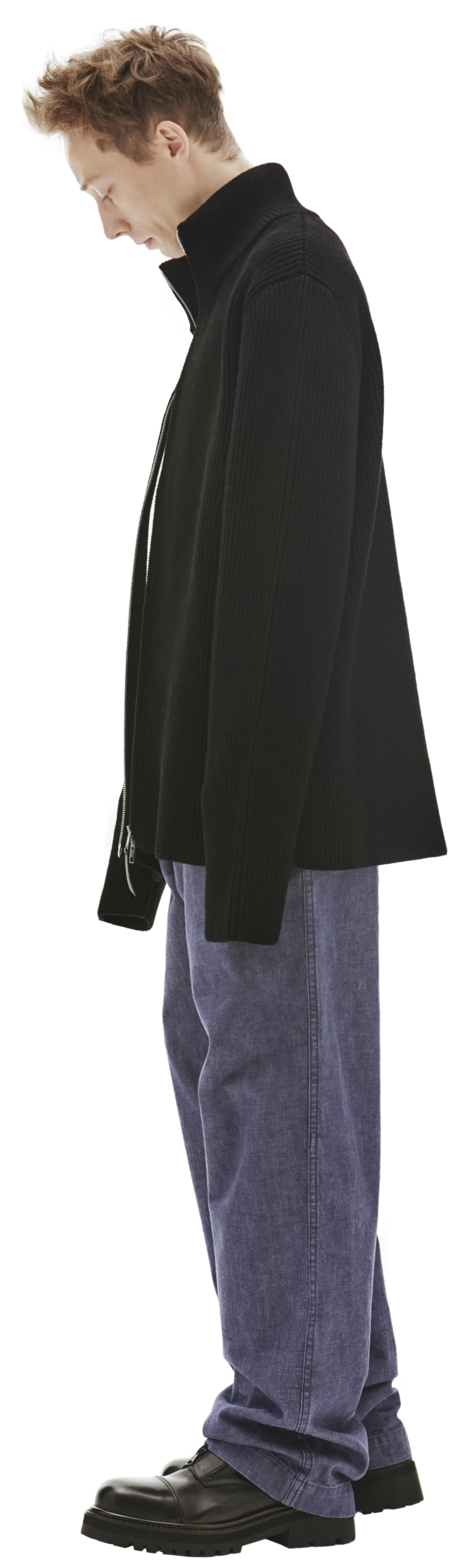 Maison Margiela Black Zip Cardigan