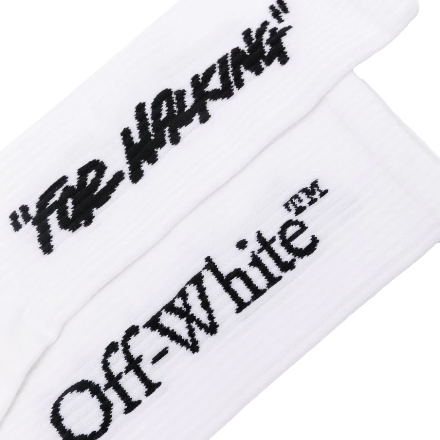 Off White Quote Mid Calf Knit Socks