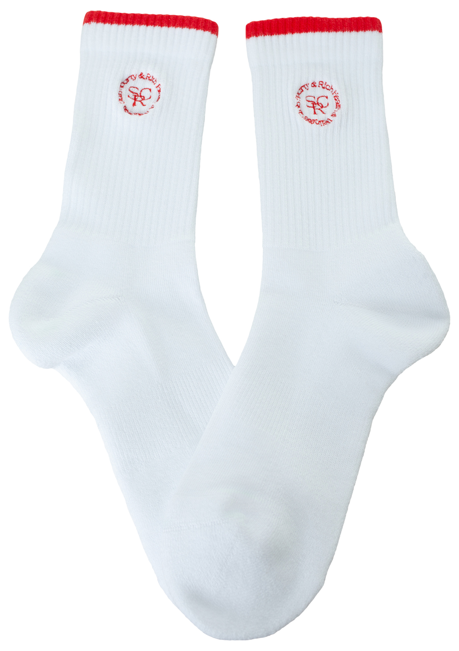 SPORTY & RICH White logo socks