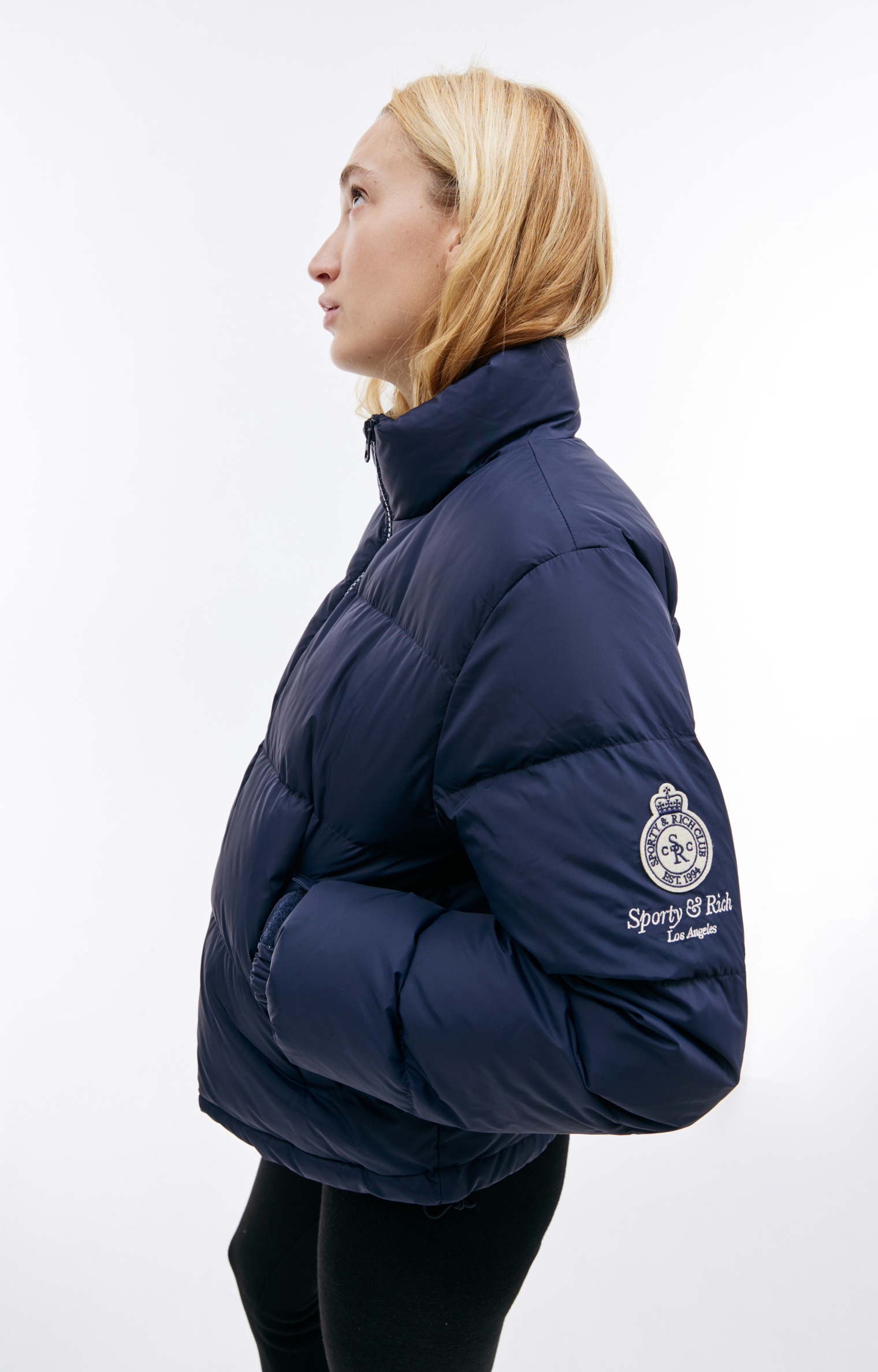 SPORTY & RICH Logo down jacket