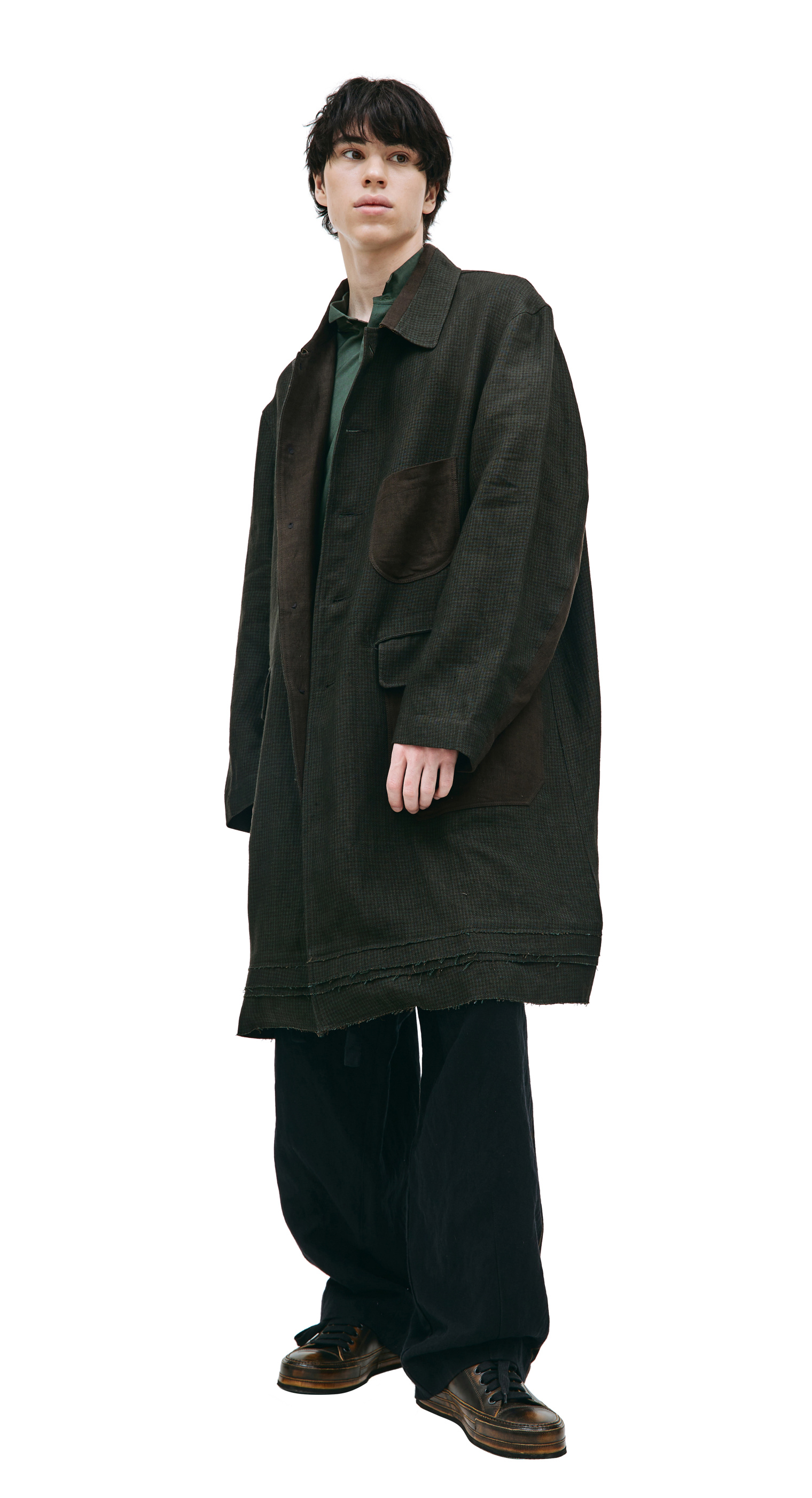Ziggy Chen Coat with contrast pockets