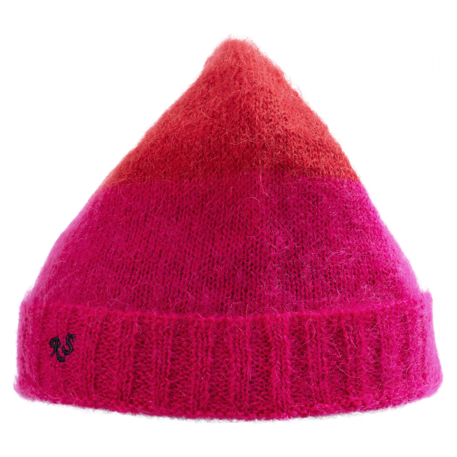 Raf Simons Двухцветная шапка с вышивкой RS