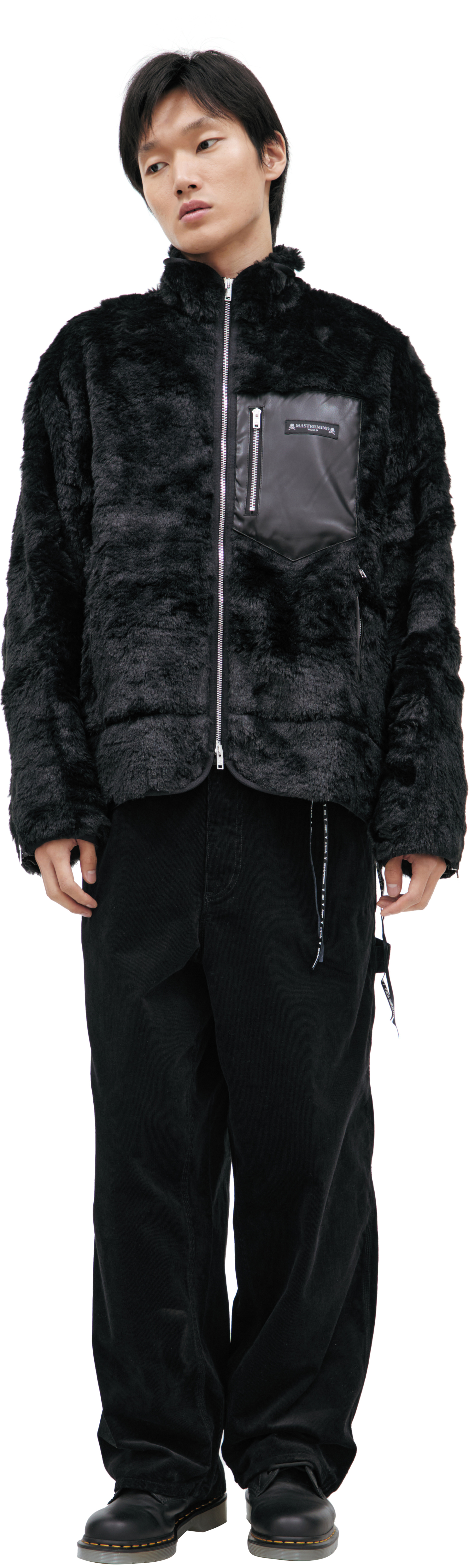 Mastermind WORLD Fur jacket with patch pocket