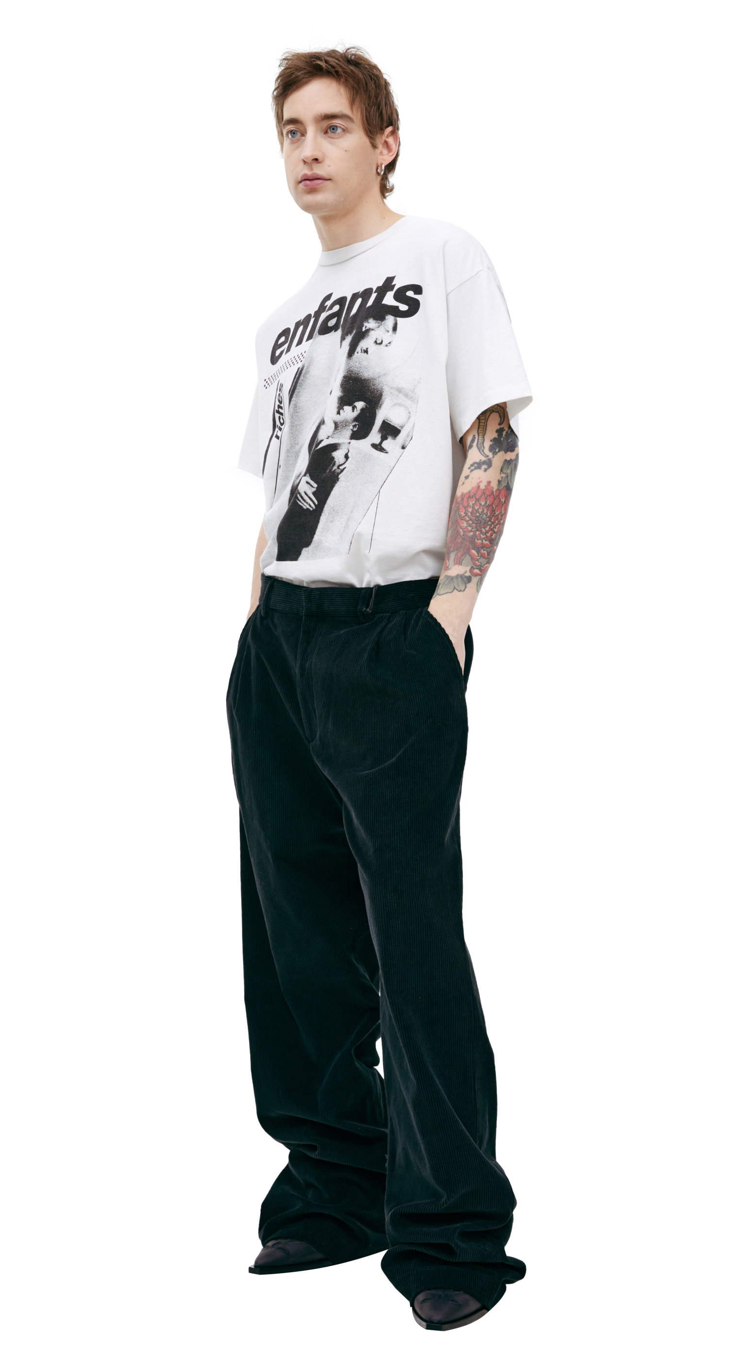 Enfants Riches Deprimes Corduroy trousers with patch