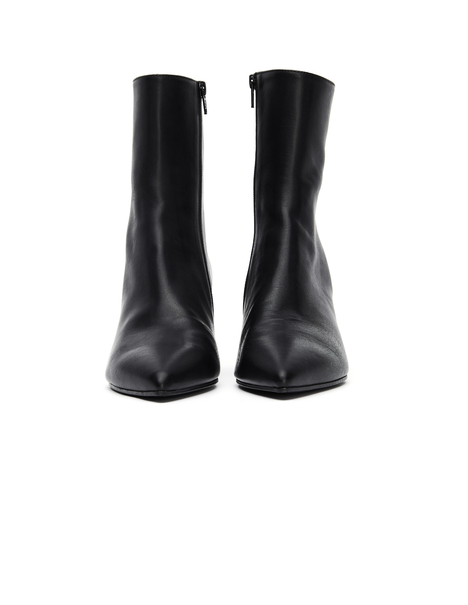 A.F.Vandevorst Black Leather Point Toe Ankle Boots