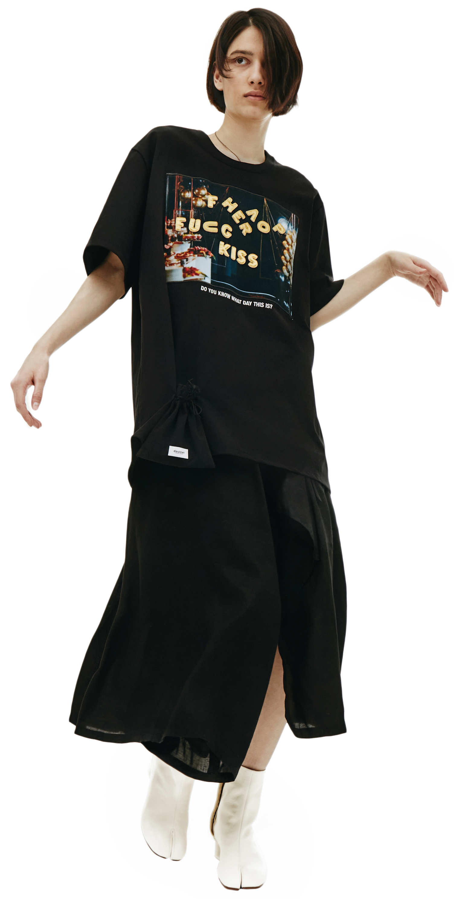 Doublet T-shirt With Lettering & Pouch